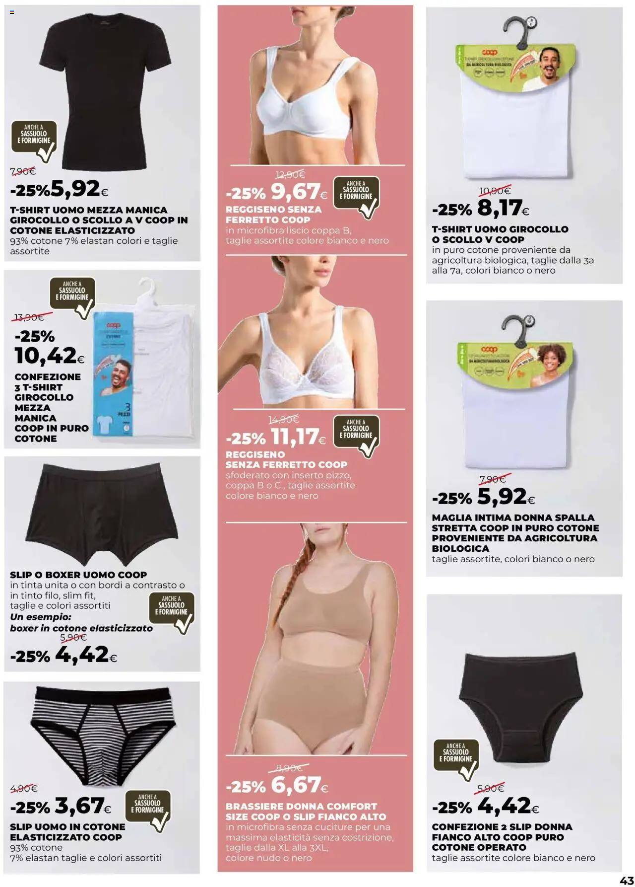 Volantino Ipercoop del 08.10.2025 | Pagina: 43 | Prodotti: Reggiseno, Slip, Boxer