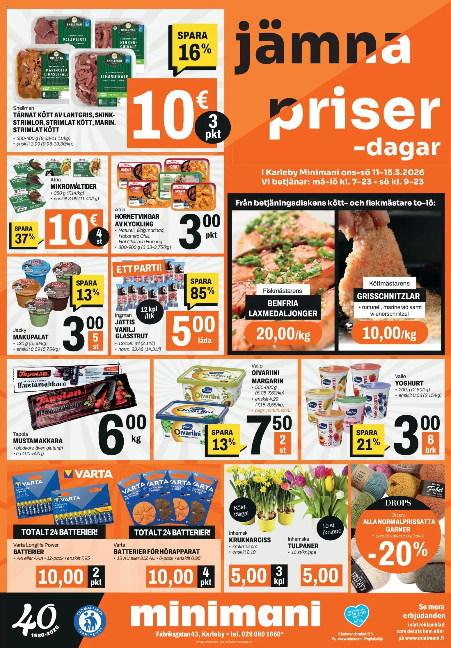 Minimani Tarjoukset - Kokkola – voimassa 11.03.2026 alkaen | Sivu: 2 | Tuotteet: Kirjolohi, Chili, Kinkku