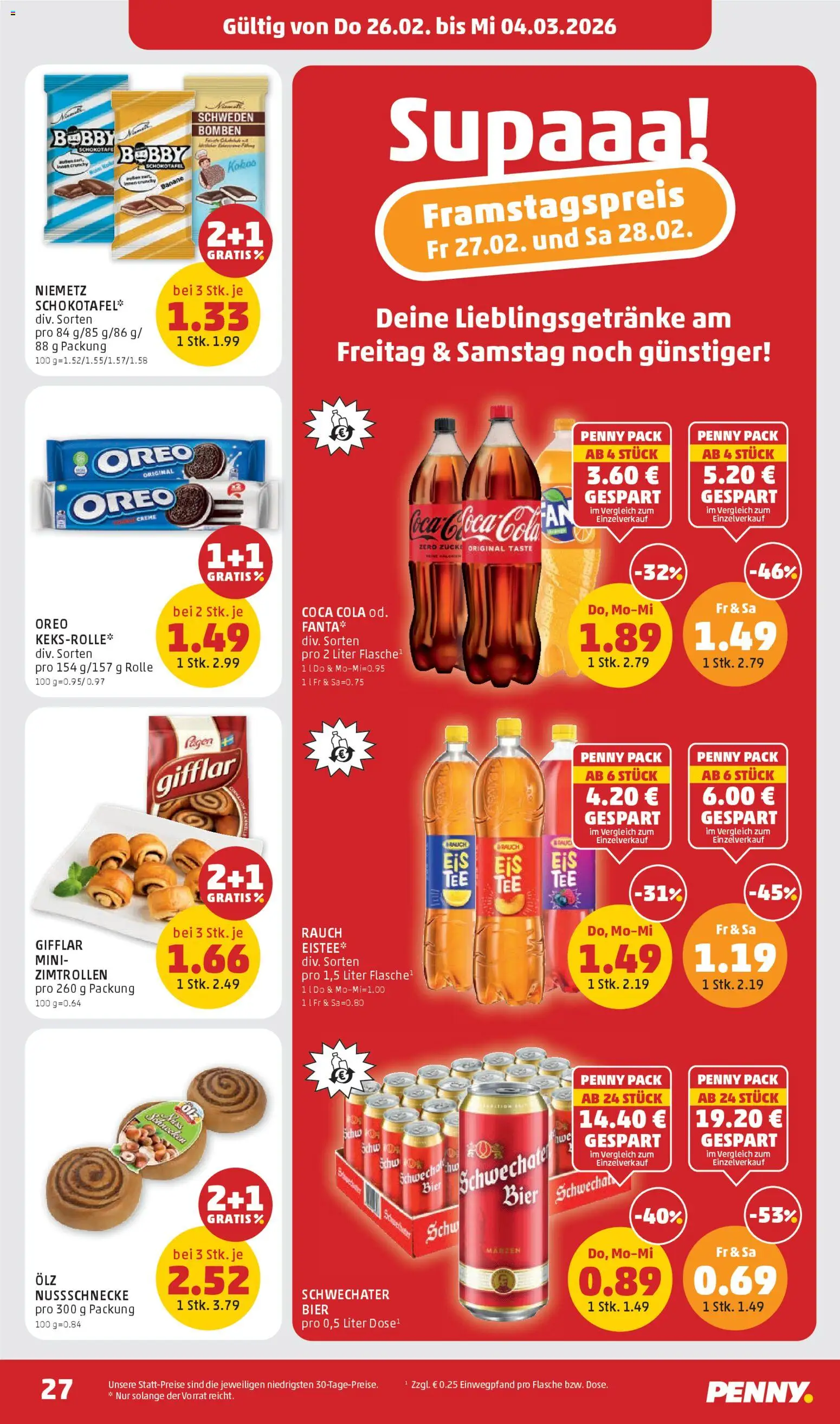 Penny Markt Flugblatt gültig ab 26.02.2026 | Seite: 27 | Produkte: Creme, Bier