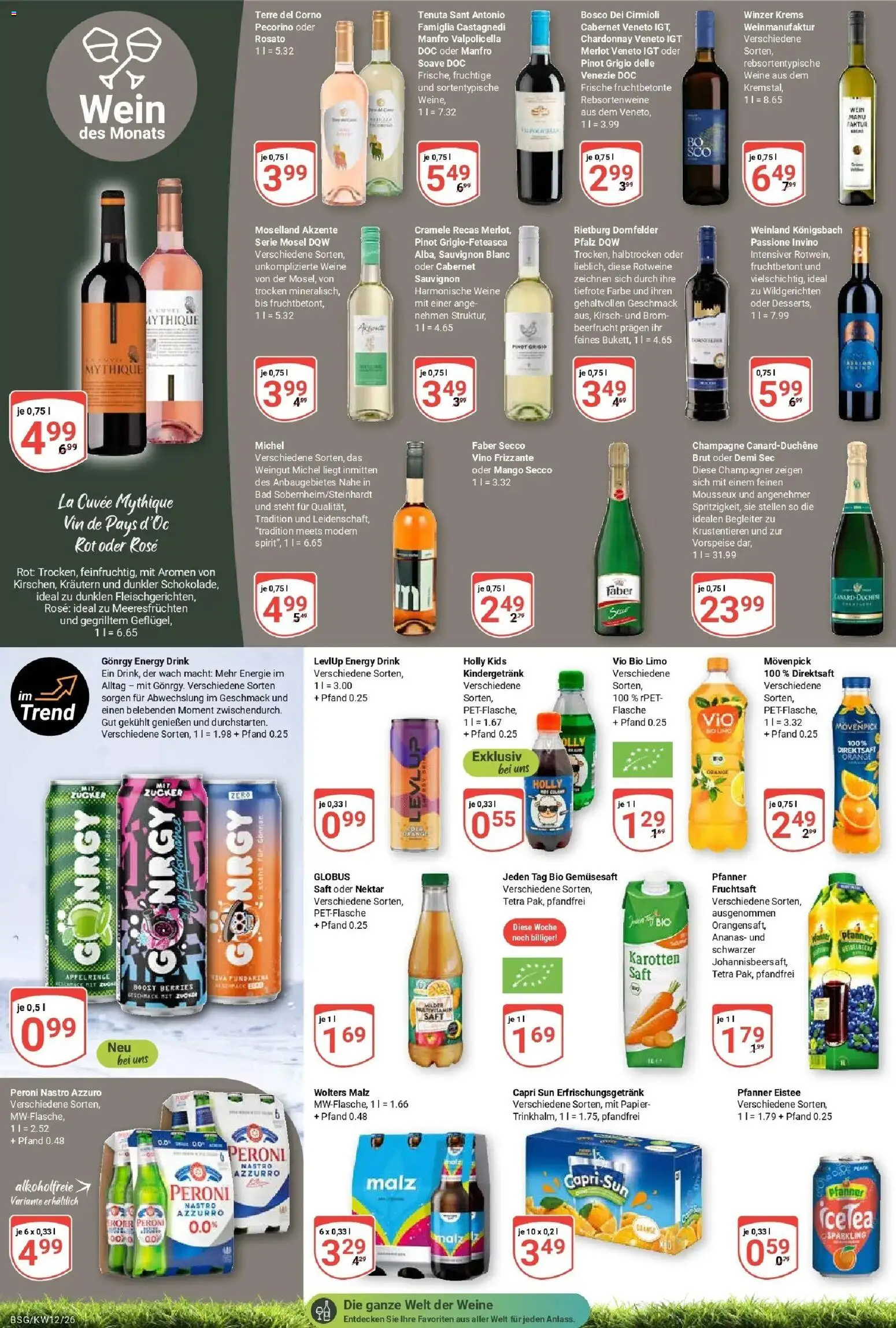 Globus prospekt Braunschweig	 – gültig ab 15.03.2026 | Seite: 20 | Produkte: Capri sun, Mango, Wein, Fruchtsaft