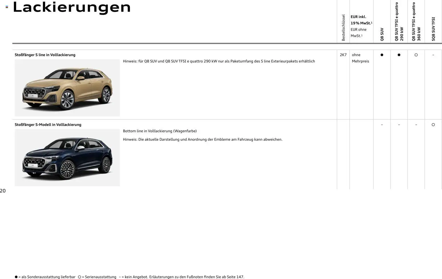 Audi Q8 – gültig ab 28.10.2025 | Seite: 20