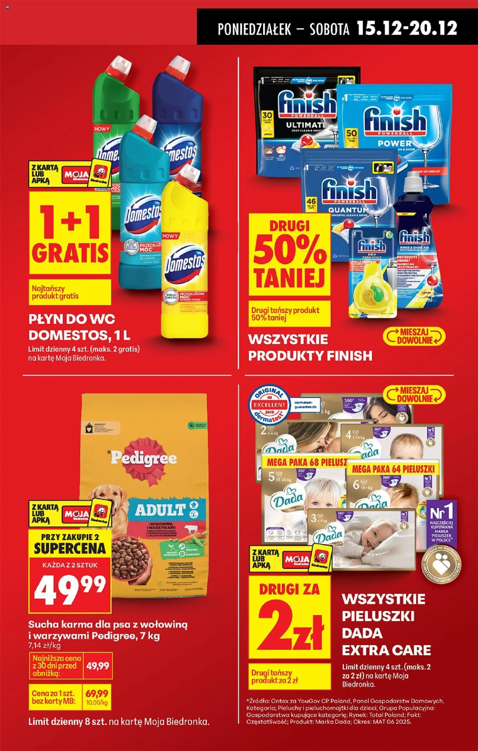 Biedronka gazetka od 15.12.2025 | Strona: 23 | Produkty: Domestos, Karma dla psa, Sucha karma dla psa, Detergent