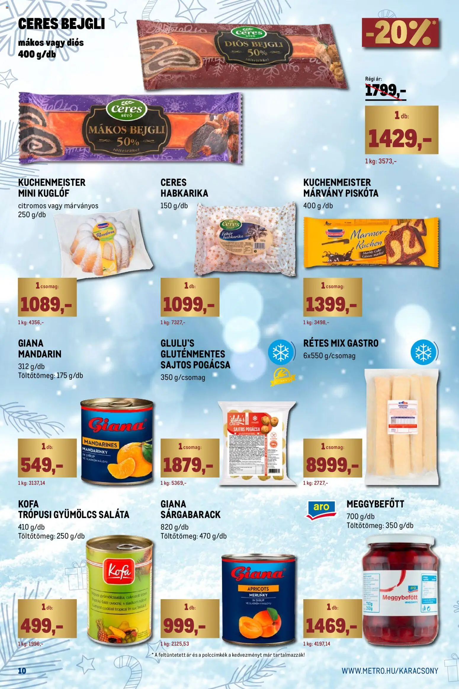Metro akciós ujság - amely érvényes a következő dátumtól: 01.12.2025 | Oldal: 10 | Termékek: Piskóta, Sárgabarack, Sütő, Saláta