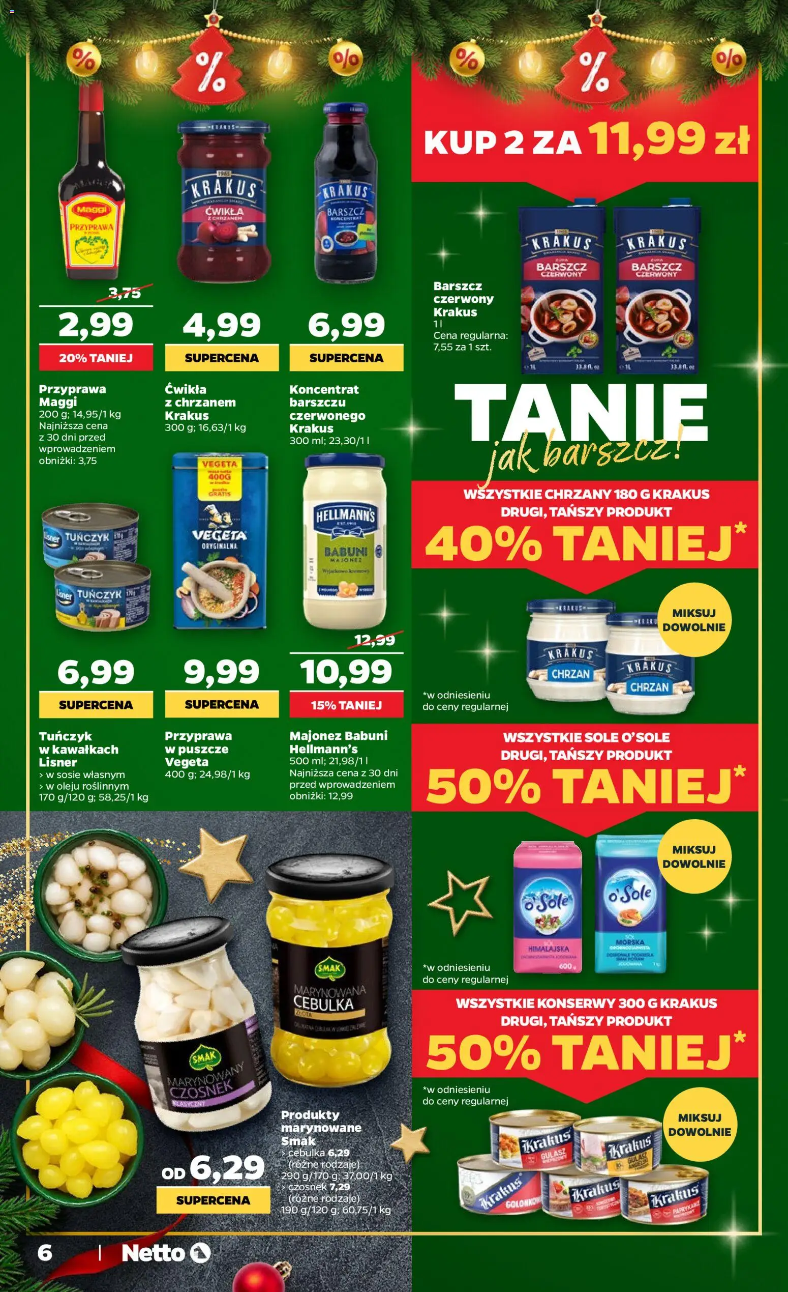 Netto gazetka - Świąteczne jedzenie od 04.12.2025 | Strona: 6 | Produkty: Barszcz, Tuńczyk, Chrzan, Majonez