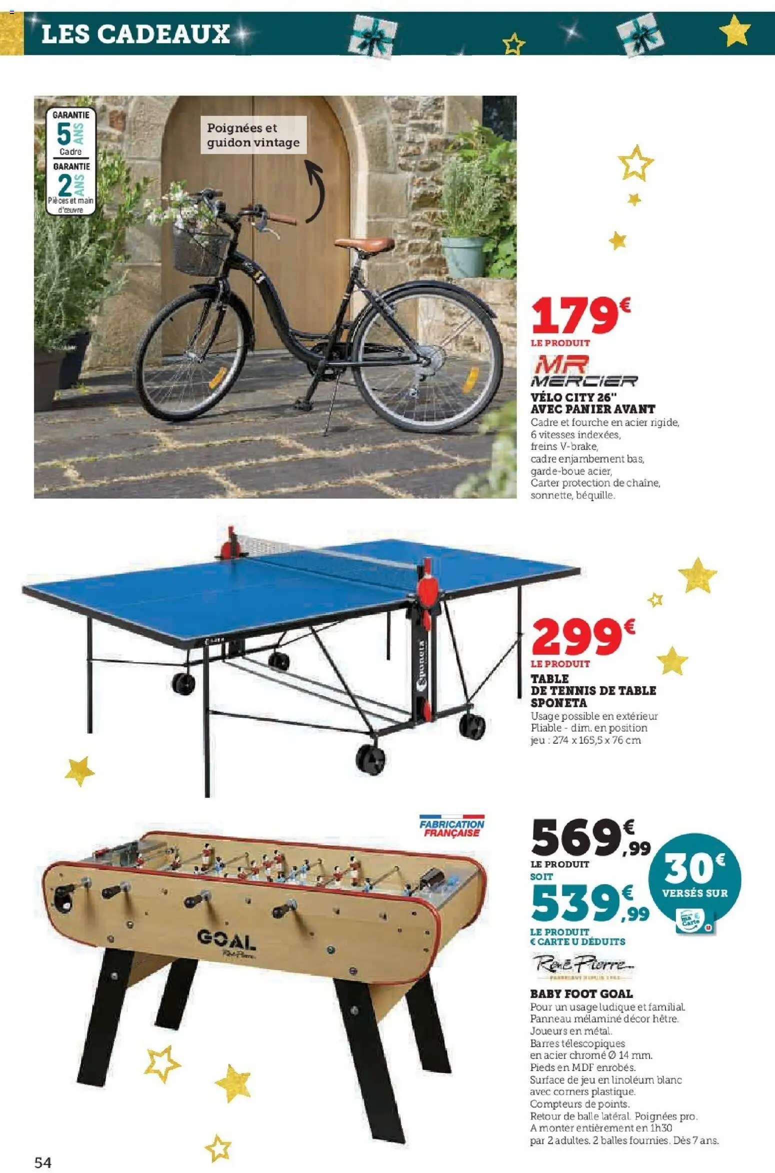 {H1} | Page: 54 | Produits: Poignées, Table, Panier, Velo City 26