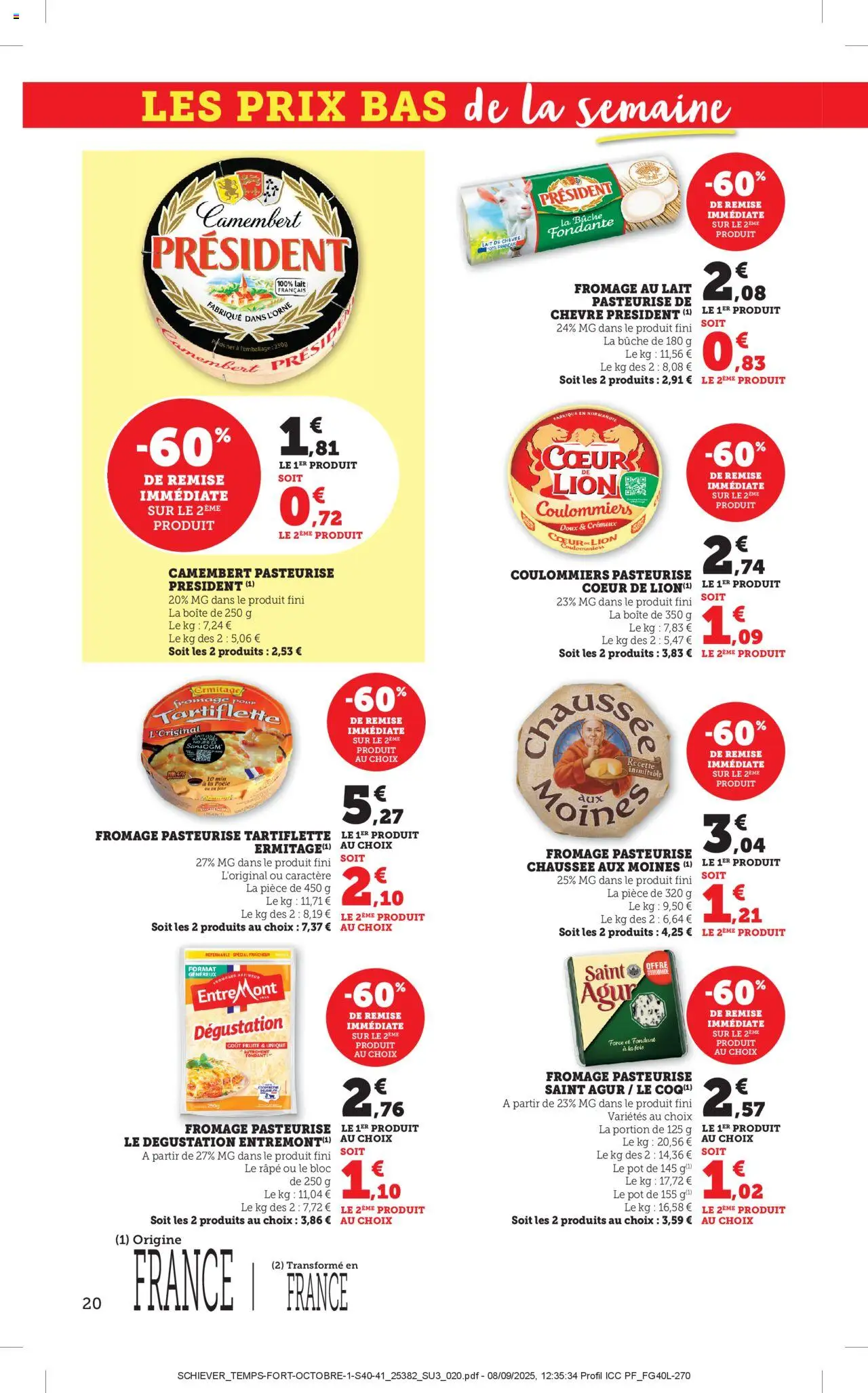 {H1} | Page: 20 | Produits: Poêle, Tartiflette, Lait, Camembert