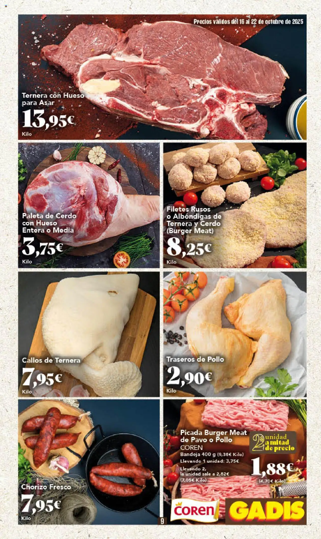 Gadis folleto │ válido desde el 16.10.2025 | Página: 9 | Productos: Συμπυκνωμένο γάλα, Cerdo, Bandeja
