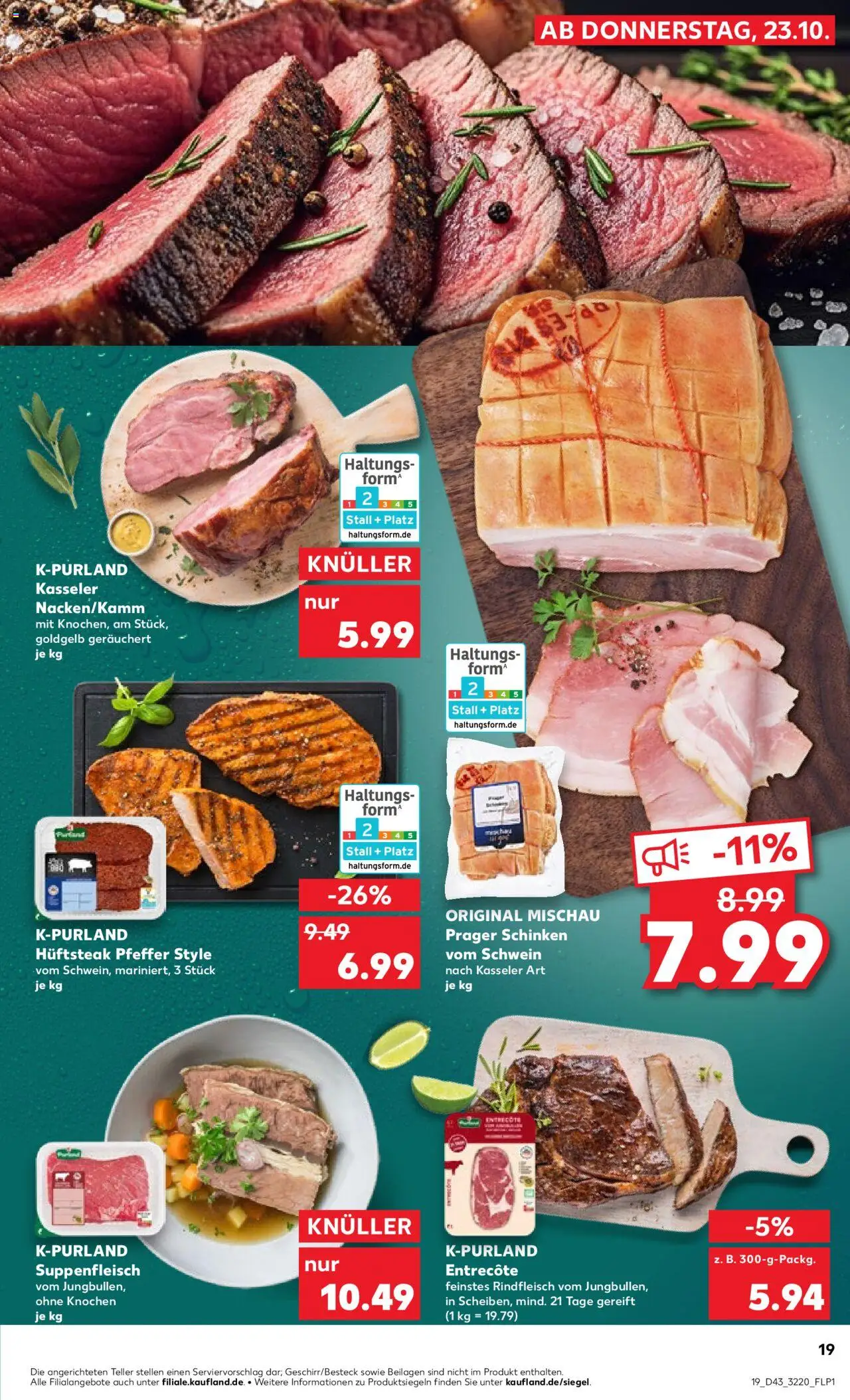 Kaufland prospekt Jena	 – gültig ab 23.10.2025 | Seite: 19 | Produkte: Pfeffer, Schinken, Rindfleisch, Steak