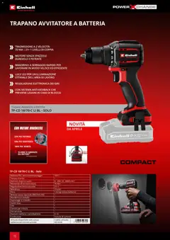 Anteprima del volantino Einhell volantino Elettroutensili  valido a partire dal 17.03.2026 | Pagina: 12 | Prodotti: Avvitatore, Batteria, Batterie, Caricabatterie