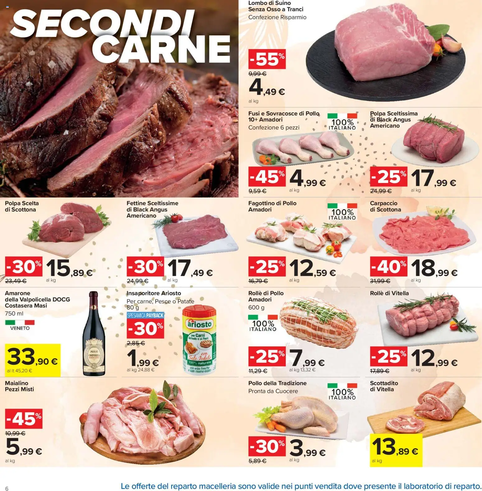 Volantino Carrefour del 24.03.2026 | Pagina: 6 | Prodotti: Arrosto, Pollo, Pesce, Sale