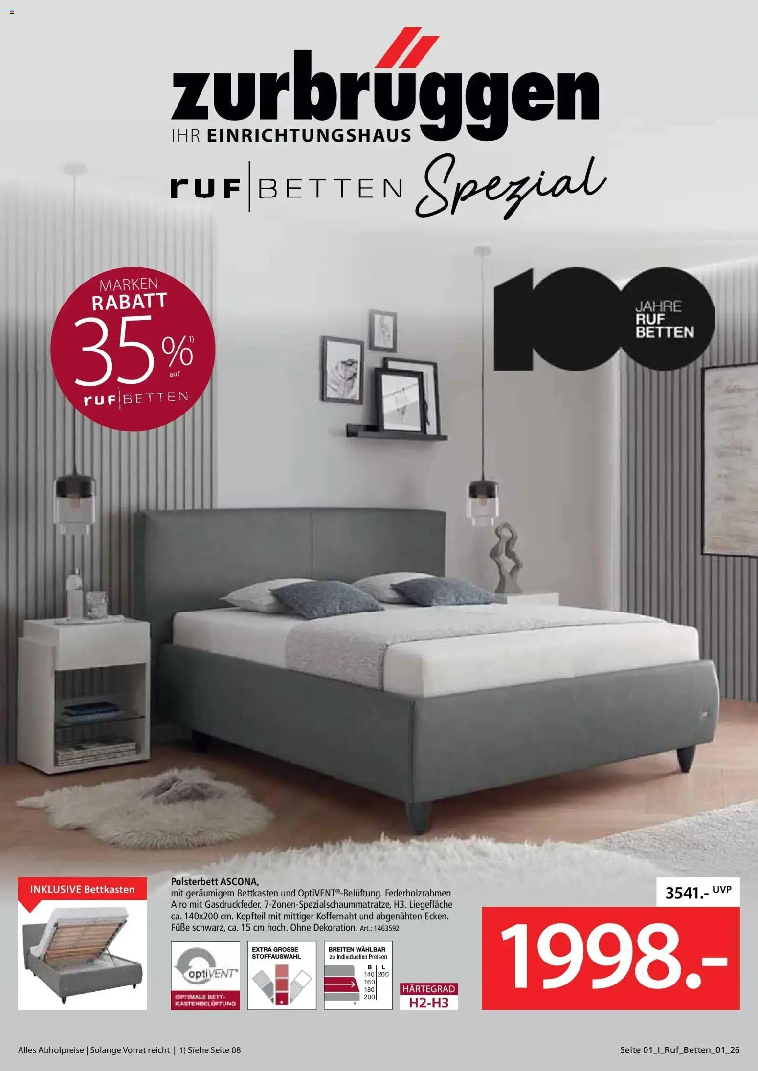 Zurbrüggen Ruf Betten Spezial – gültig ab 17.04.2026 | Seite: 1 | Produkte: Bett, Polsterbett