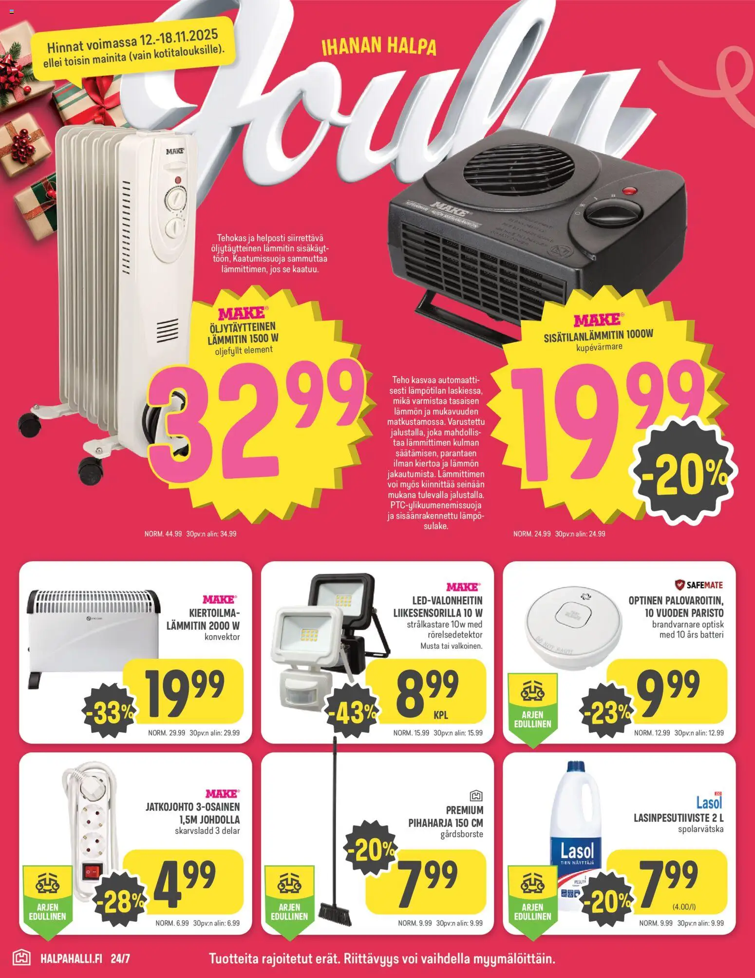 Halpa Halli - Black Friday – voimassa 12.11.2025 alkaen | Sivu: 10 | Tuotteet: Jatkojohto, Voi