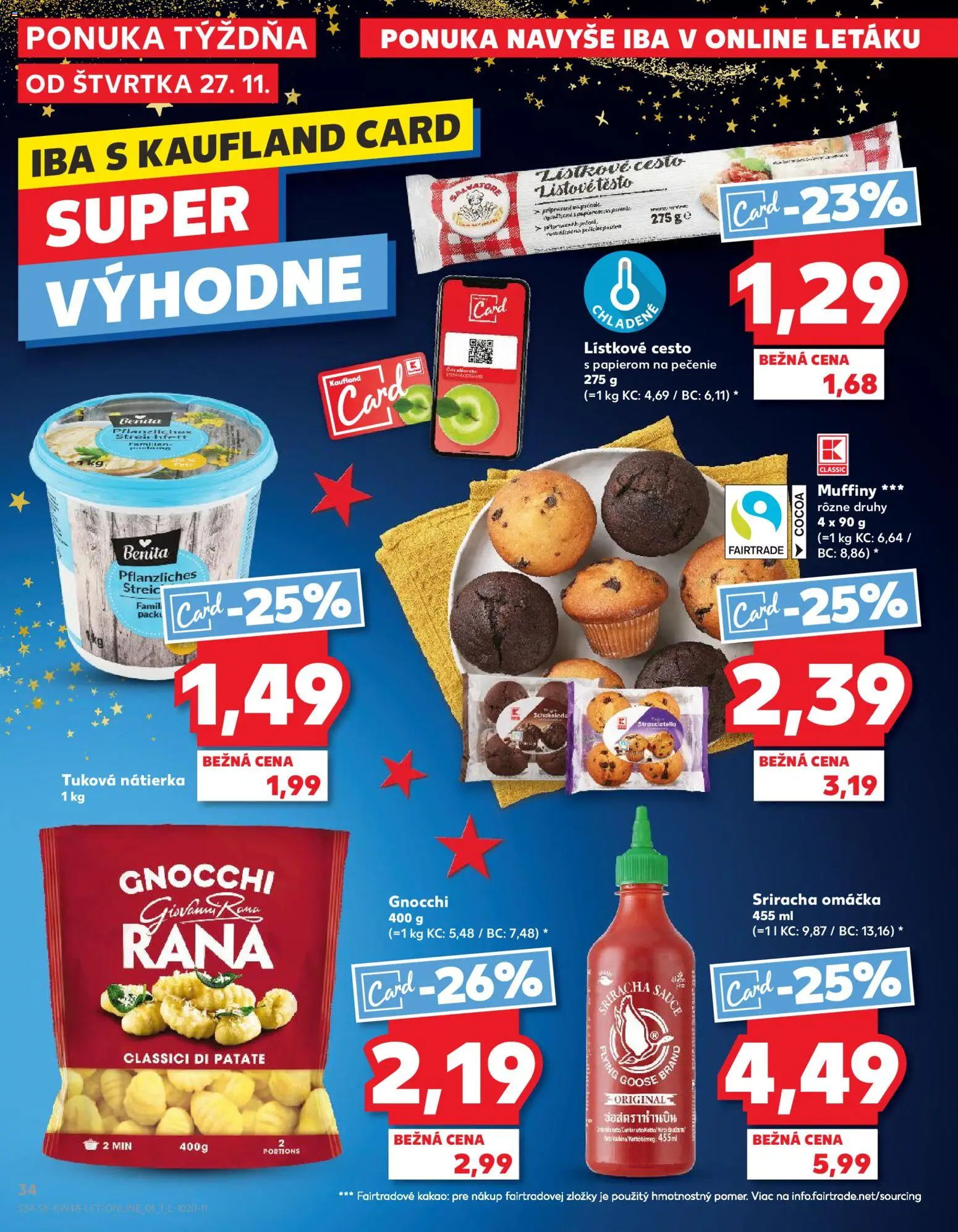 Nové Kaufland akcie – leták je platný od 27.11.2025 | Strana: 34 | Produkty: Lístkové cesto, Omáčka, Kakao