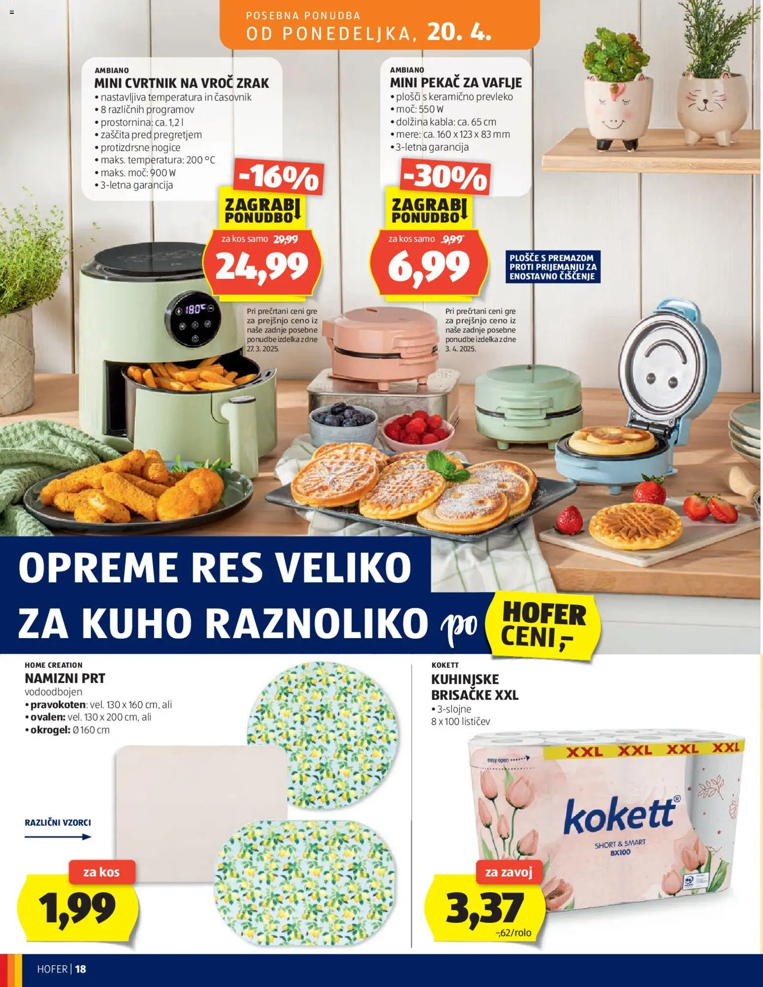 Novi Hofer katalog ponudbe – veljaven od 15.04.2026 | Stran: 18 | Izdelki: Kos, Časovnik