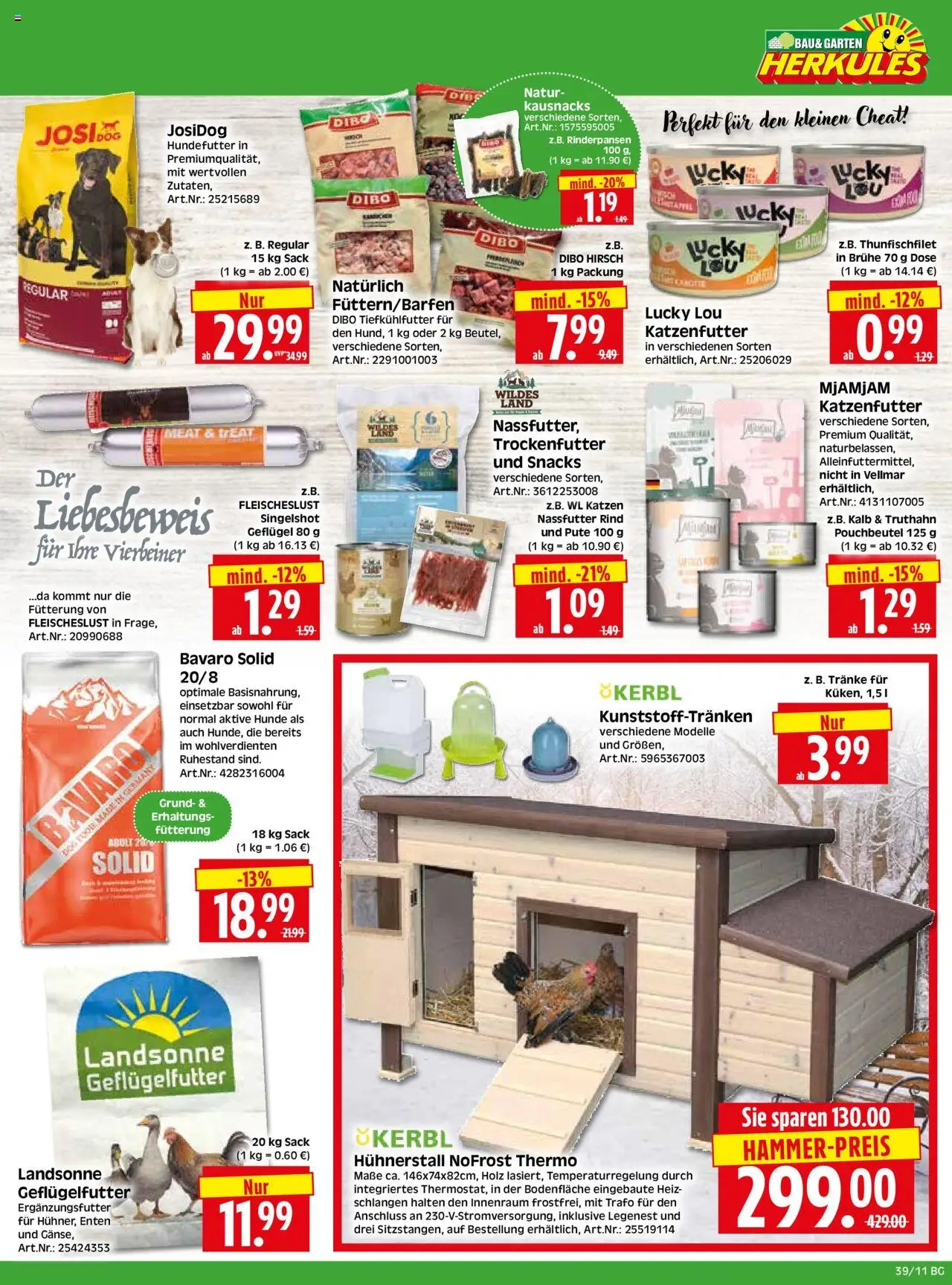 HERKULES Bau & Garten – gültig ab 22.09.2025 | Seite: 11 | Produkte: Pute, Katzenfutter