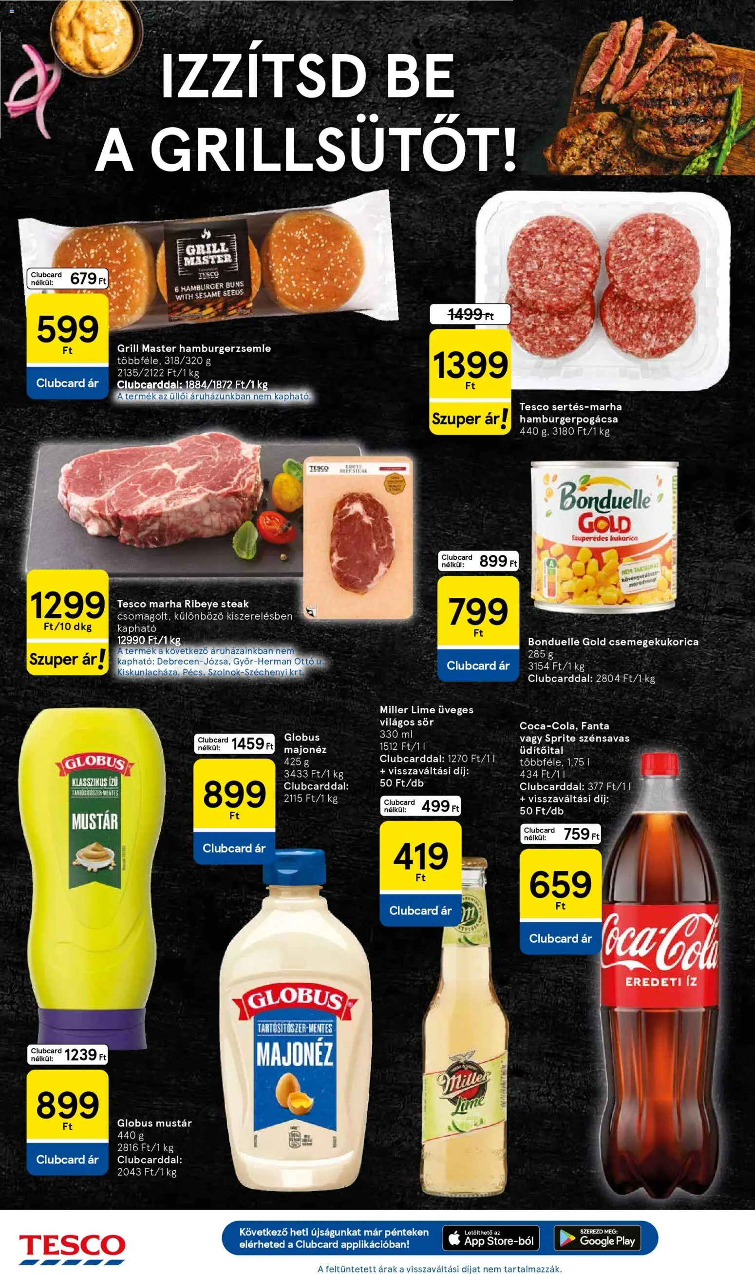 Tesco akciós ujság - amely érvényes a következő dátumtól: 23.04.2026 | Oldal: 4 | Termékek: Hamburgerpogácsa, Csemegekukorica, Fanta, Majonéz