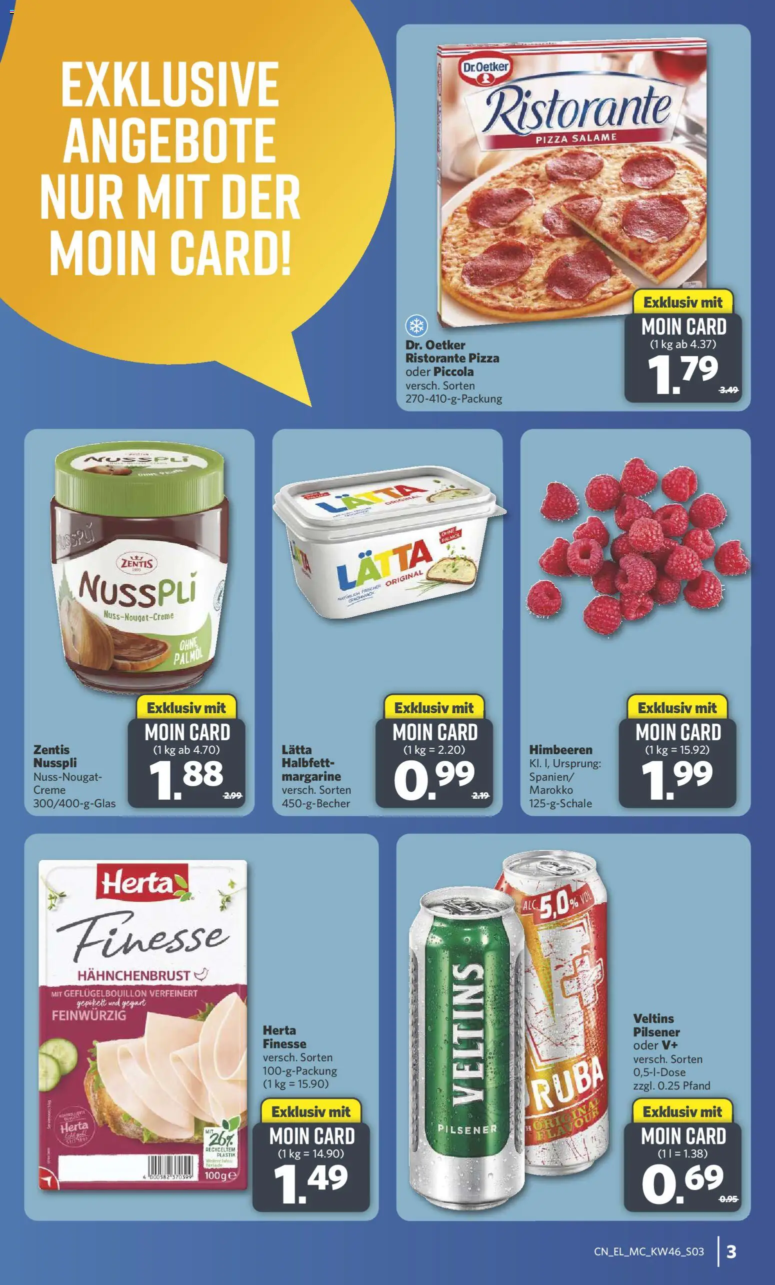 Combi  Sonderangebote – gültig ab 10.11.2025 | Seite: 3 | Produkte: Margarine, Creme, Zentis nusspli, Hahnchenbrust
