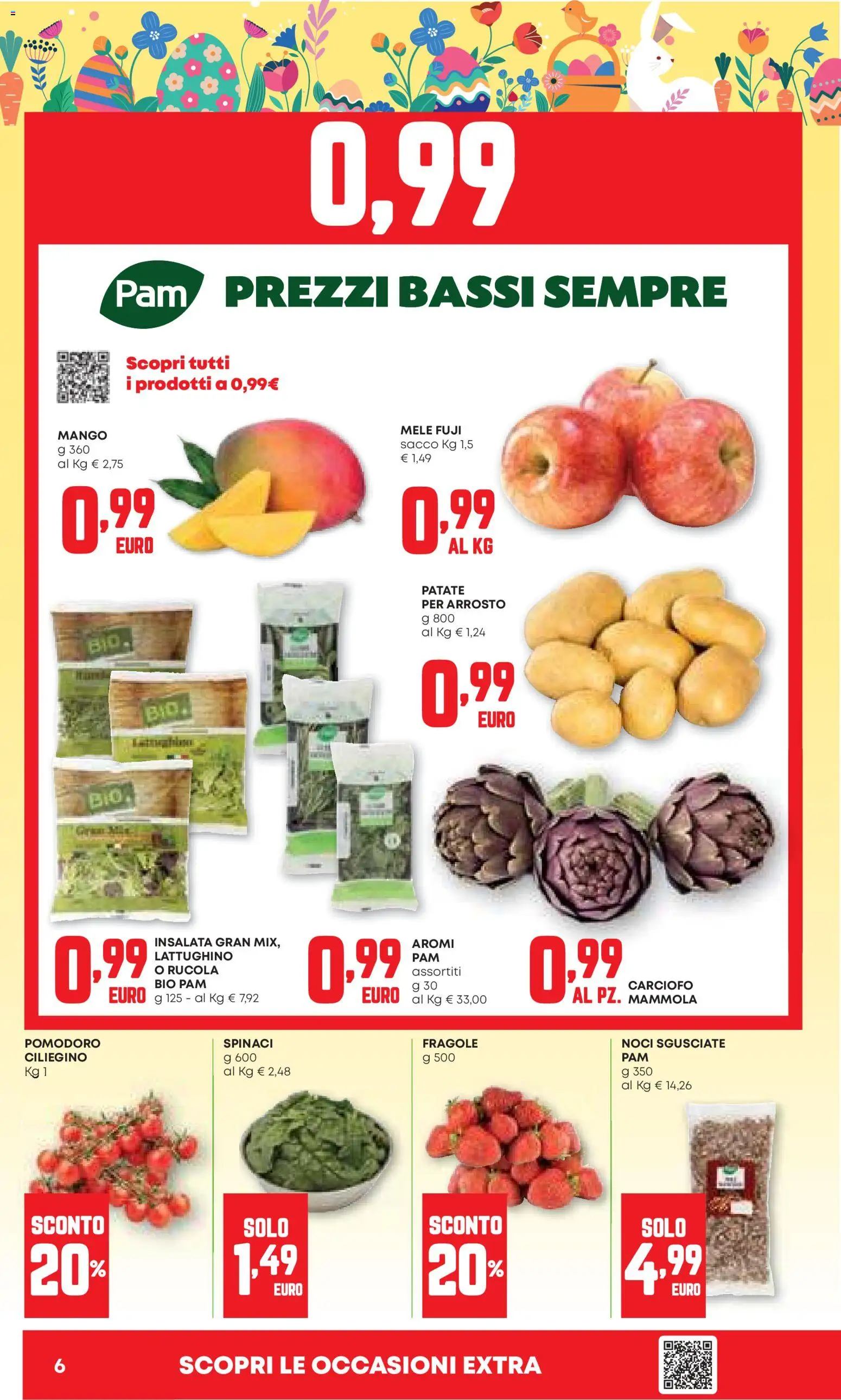 Volantino PAM del 26.03.2026 | Pagina: 6 | Prodotti: Rucola, Fragole, Pomodoro, Noci