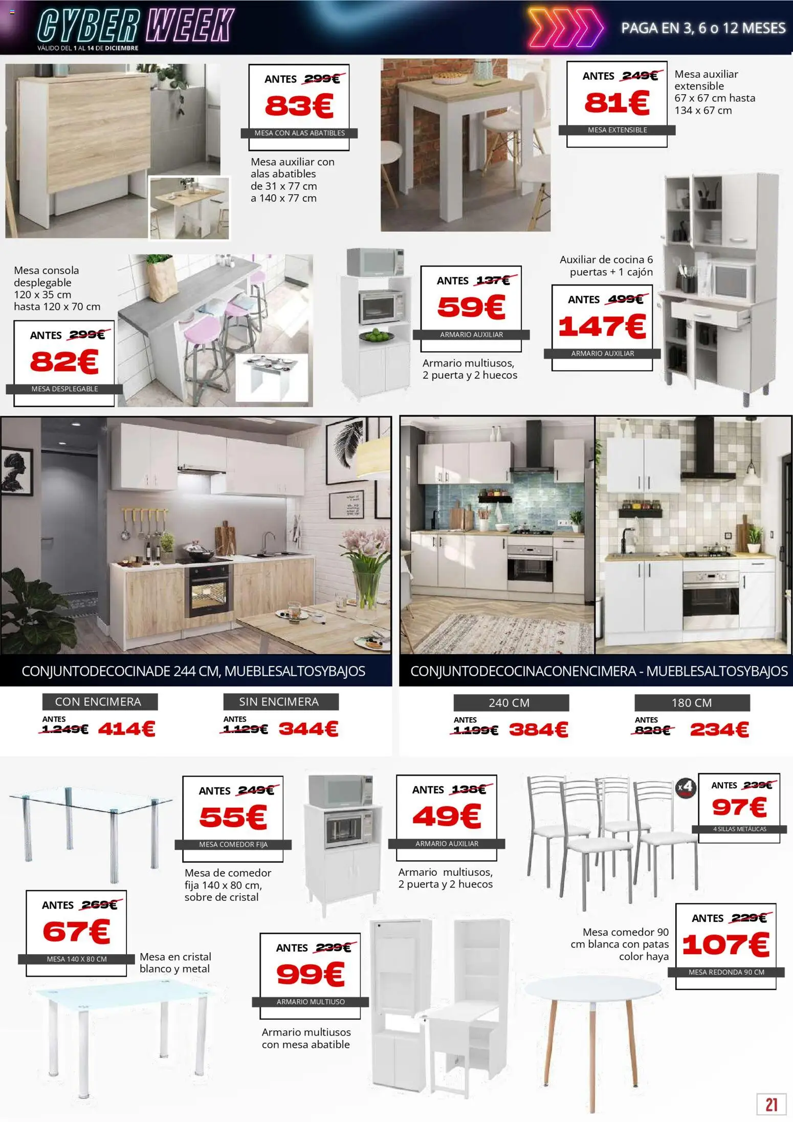 Atrapa Muebles - folleto │ válido desde el 01.12.2025 | Página: 21 | Productos: Mesa extensible, Consola, Mesa auxiliar, Mesa