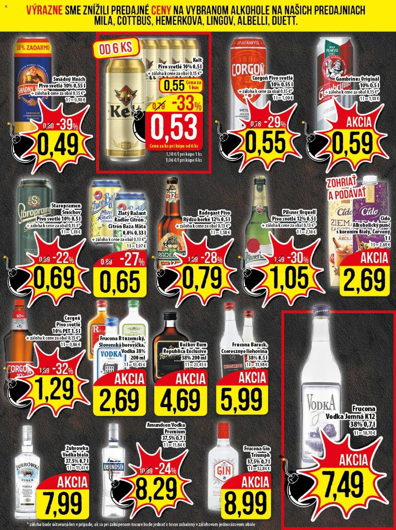 Nové Klas akcie – leták je platný od 09.03.2026 | Strana: 20 | Produkty: Smädný Mních, Gin, Vodka, Gambrinus