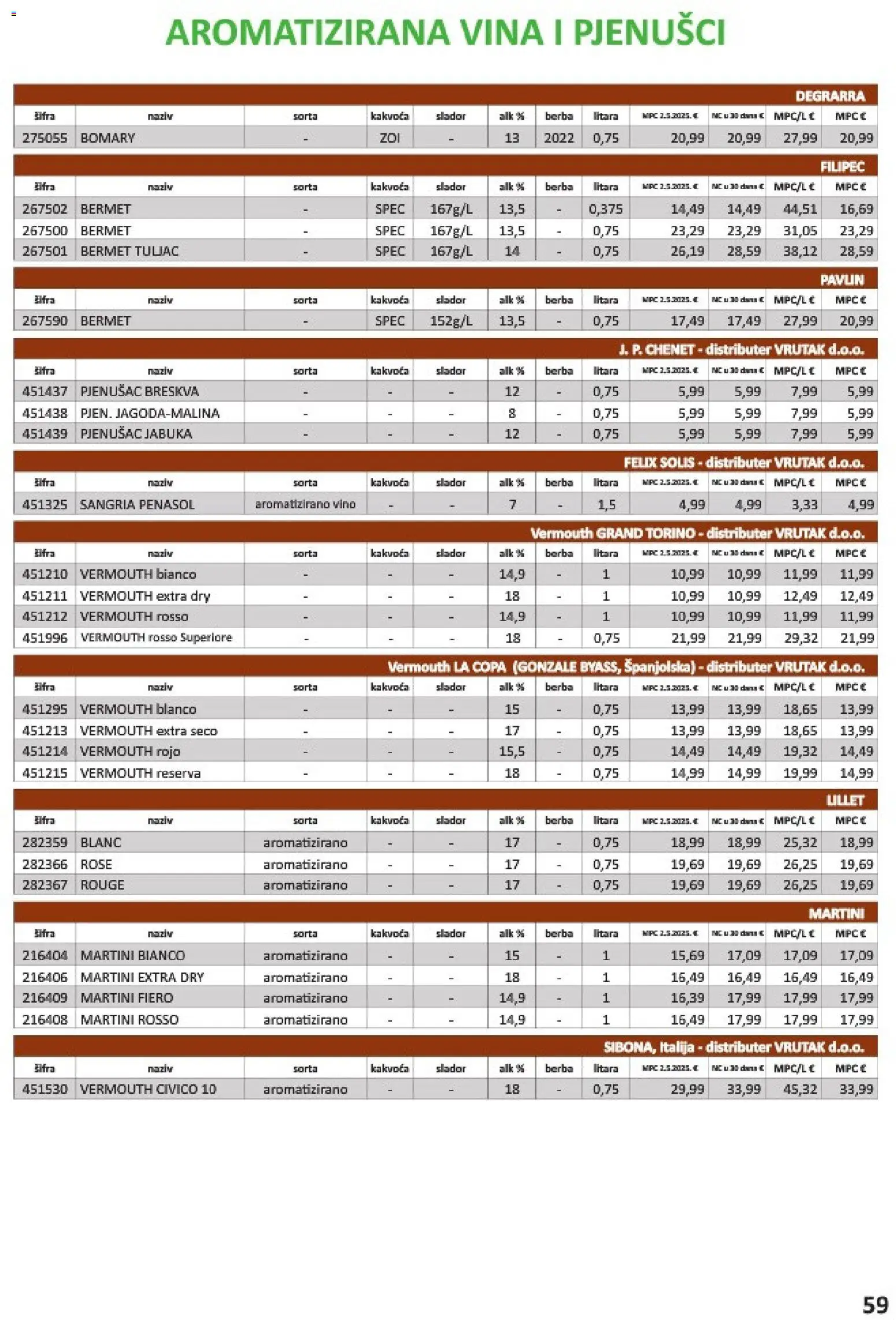 Vrutak katalog | vrijedi od 01.11.2025 | Stranica: 59 | Proizvodi: Vino, Breskva, Jabuka