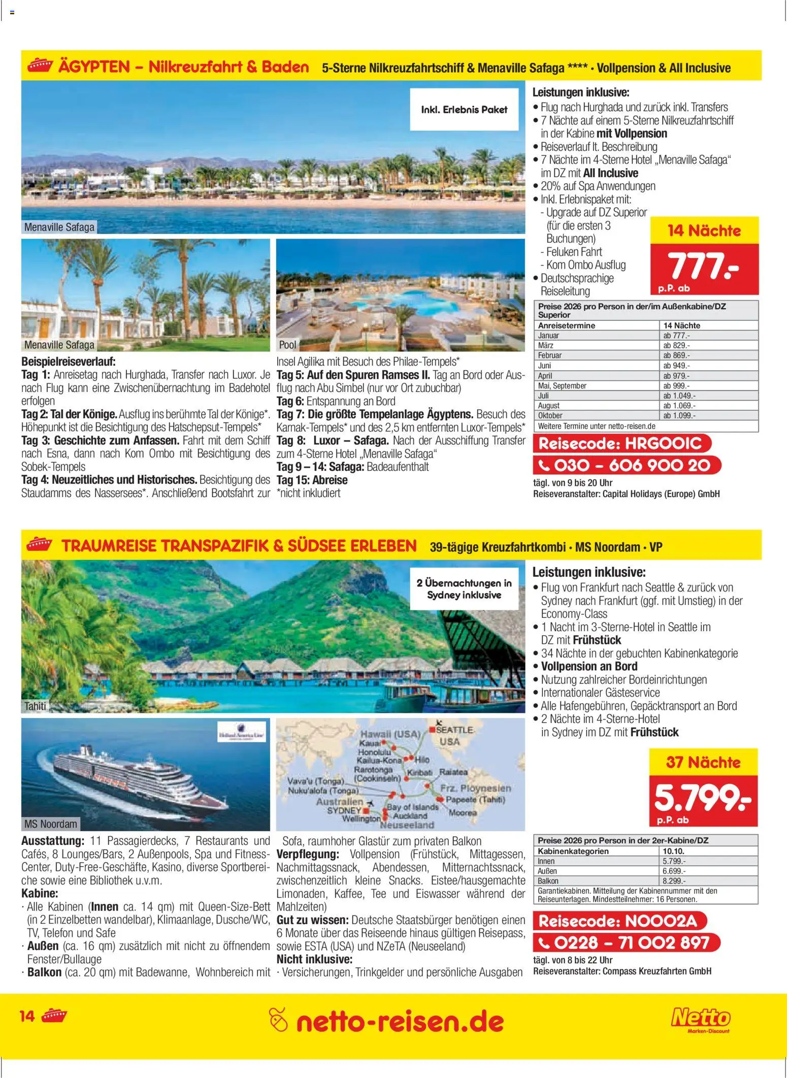Netto Reisen Prospekt 	 – gültig ab 27.11.2025 | Seite: 14 | Produkte: Bibliothek, Tee, Telefon, Uhr