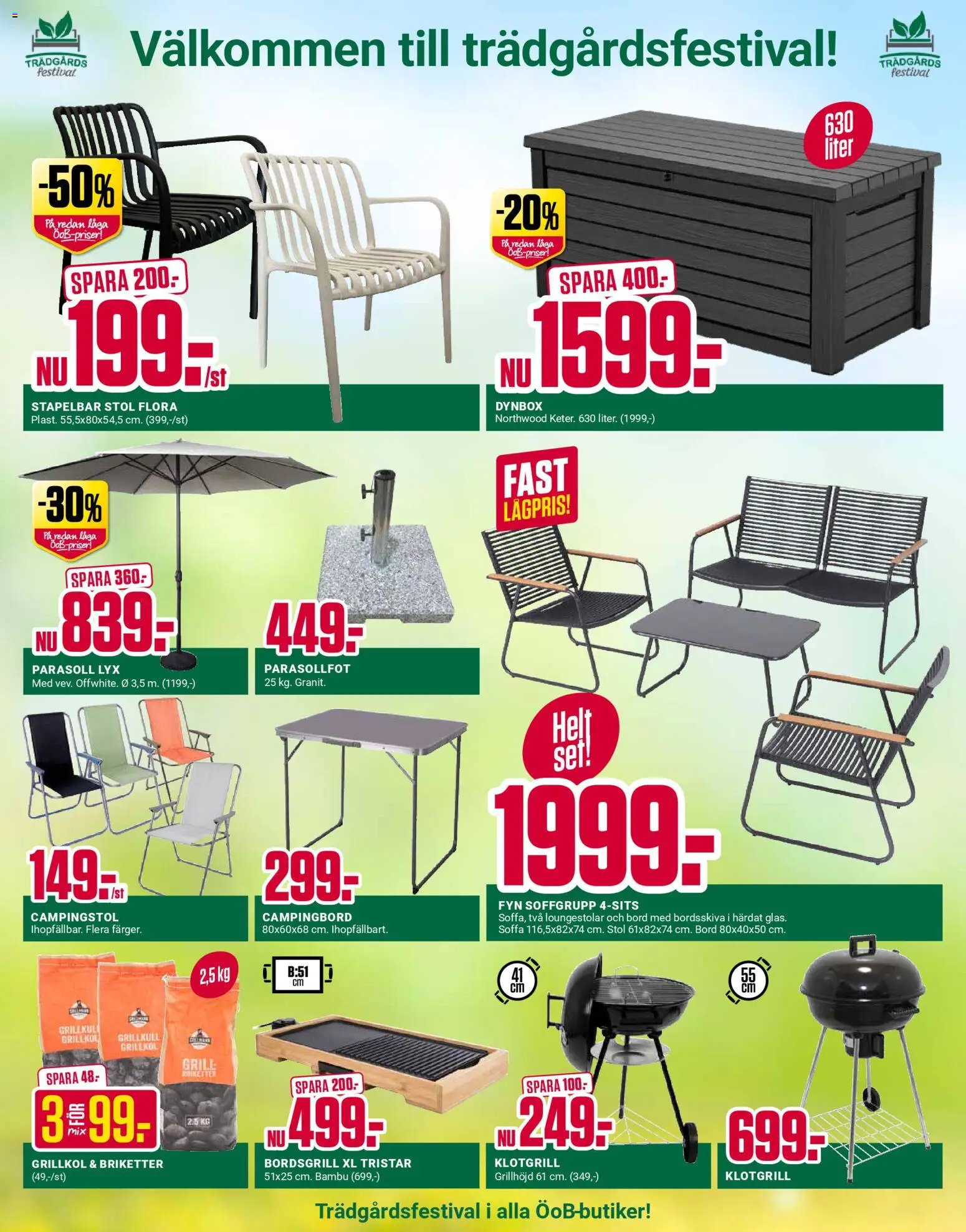 ÖoB reklamblad aktuell från 20.04.2026 | Sida: 4 | Produkter: Parasoll, Grillkol, Briketter, Set