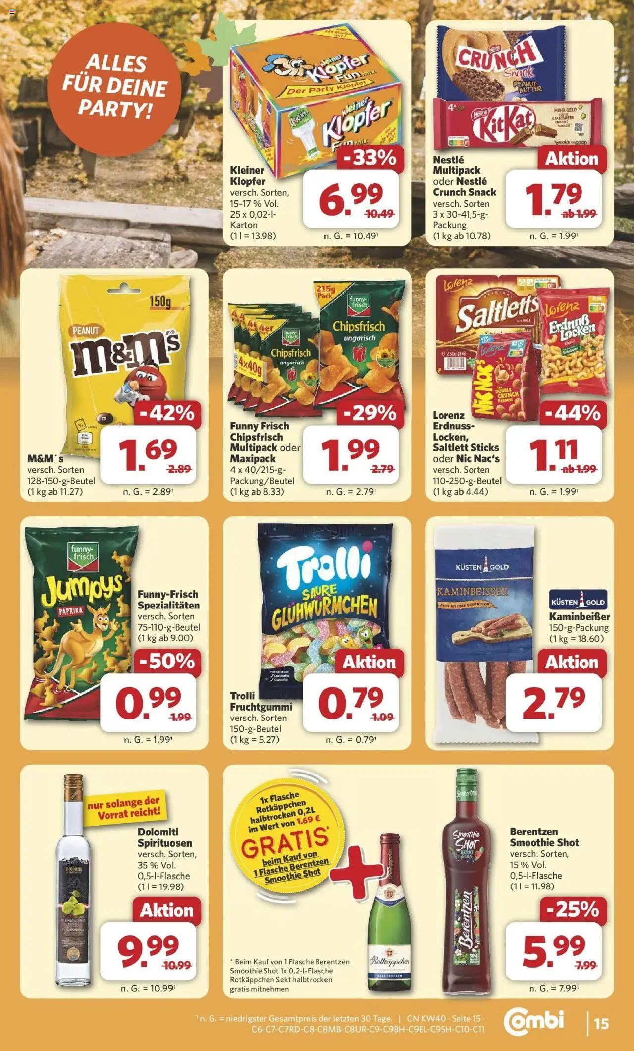 Combi Prospekt Steinhagen	 – gültig ab 28.09.2025 | Seite: 17 | Produkte: Rotkappchen sekt, Sekt, Funny frisch, Berentzen