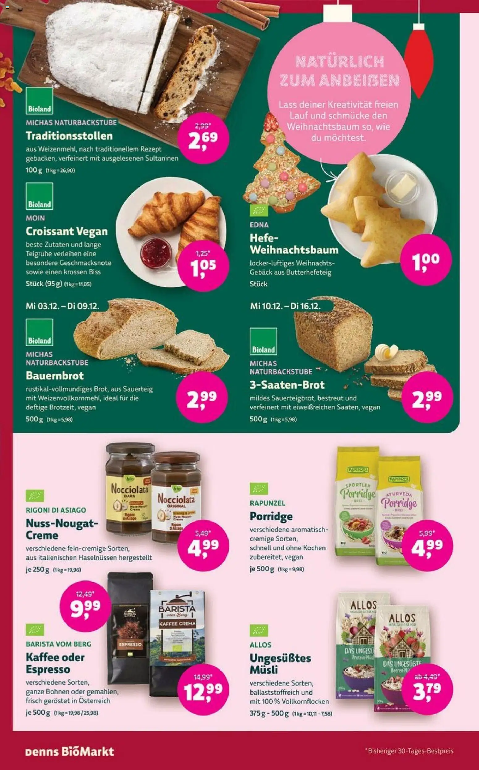 Denns BioMarkt Angebote – gültig ab 03.12.2025 | Seite: 8 | Produkte: Musli, Kaffee, Creme, Croissant