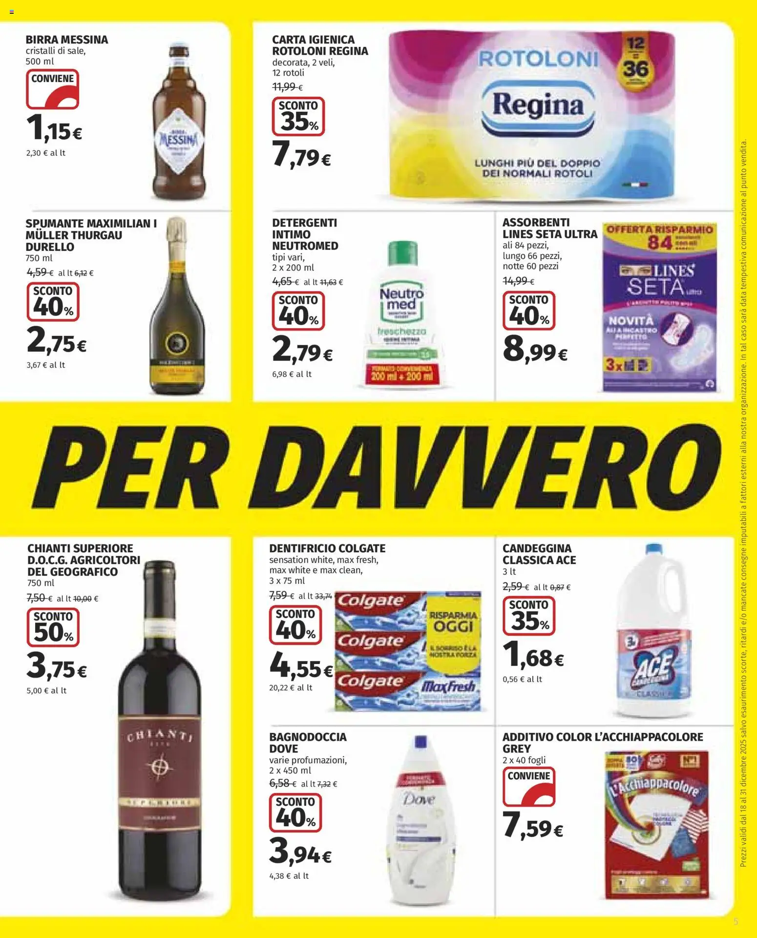 Volantino COOP del 18.12.2025 | Pagina: 5 | Prodotti: Dentifricio, Candeggina, Data, Spumante
