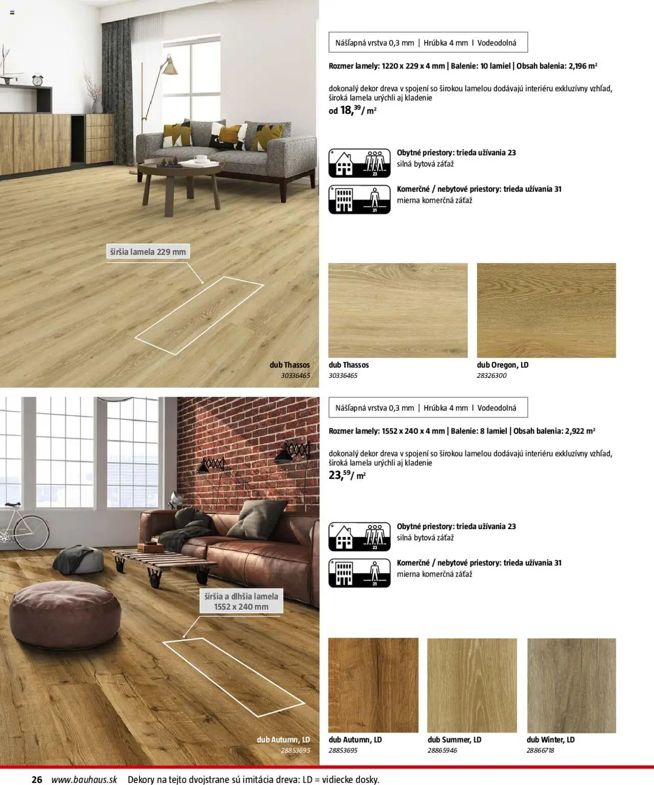 Bauhaus katalóg Podlahové krytiny │ platný od 04.08.2025 | Strana: 26 | Produkty: Lamely