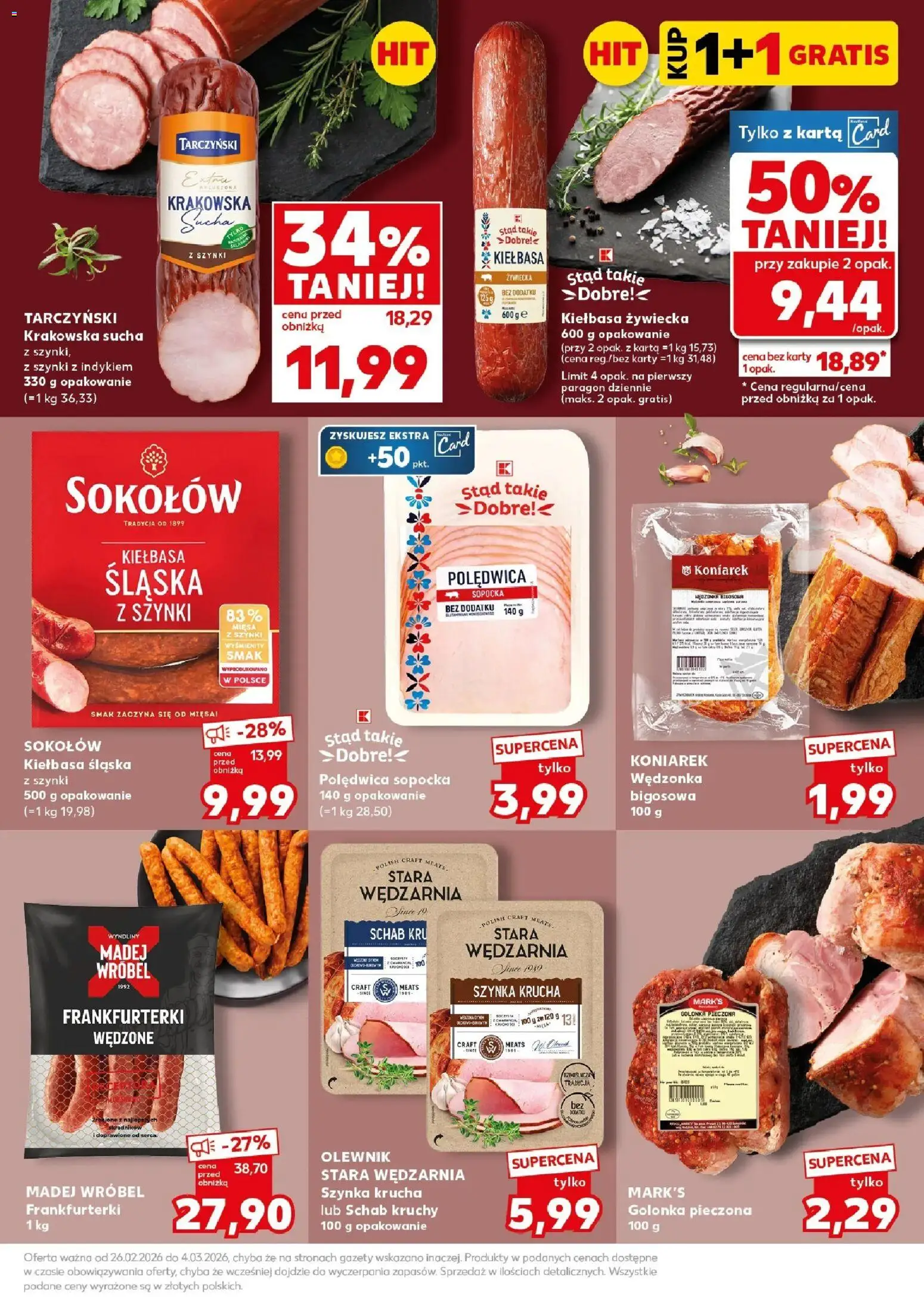 Kaufland gazetka - Mocny start od 02.03.2026 | Strona: 19 | Produkty: Kiełbasa, Frankfurterki, Szynka, Kiełbasa śląska