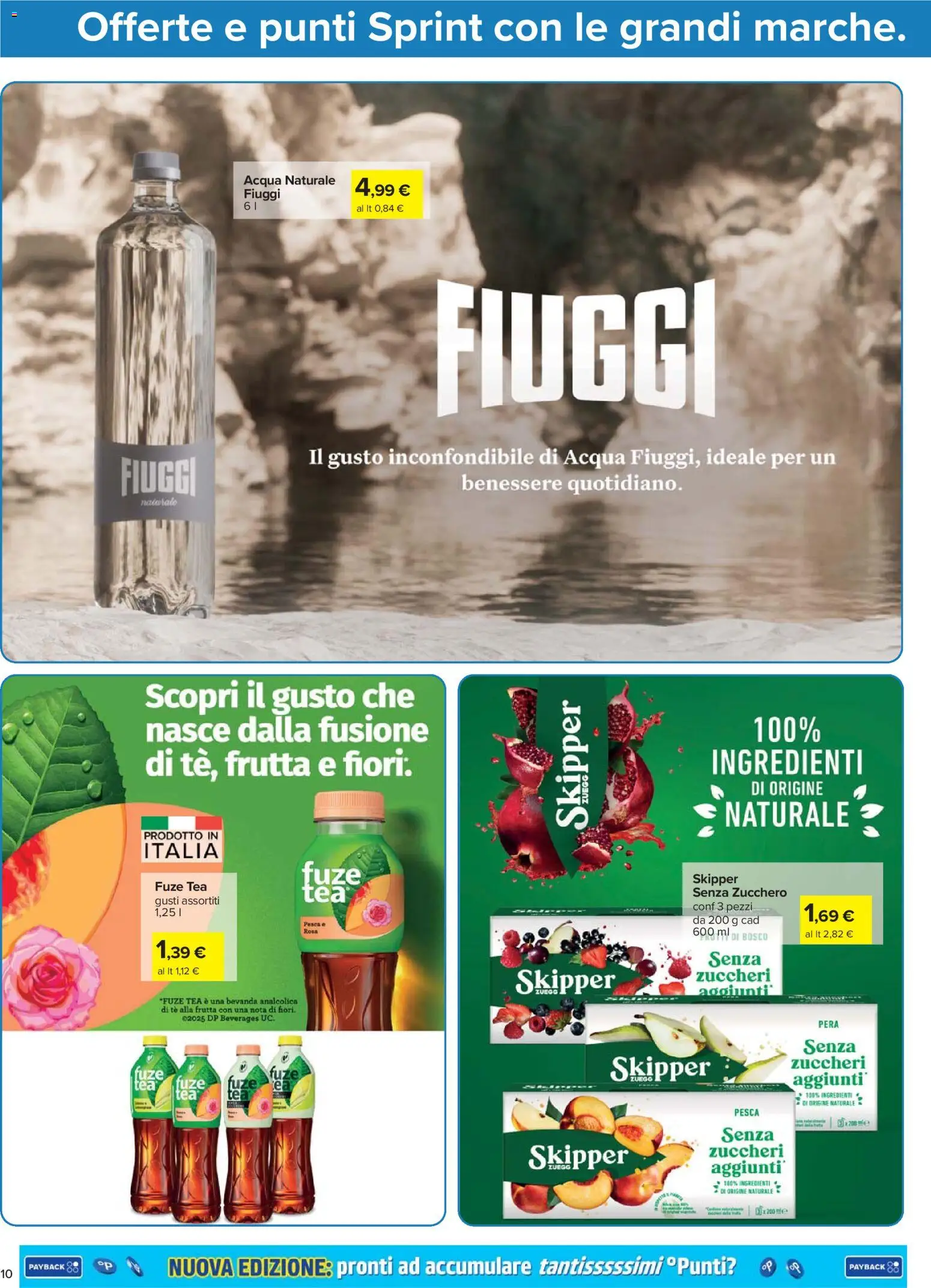 Volantino Carrefour del 02.01.2026 | Pagina: 10 | Prodotti: Acqua, Zucchero, Pesca, Pera