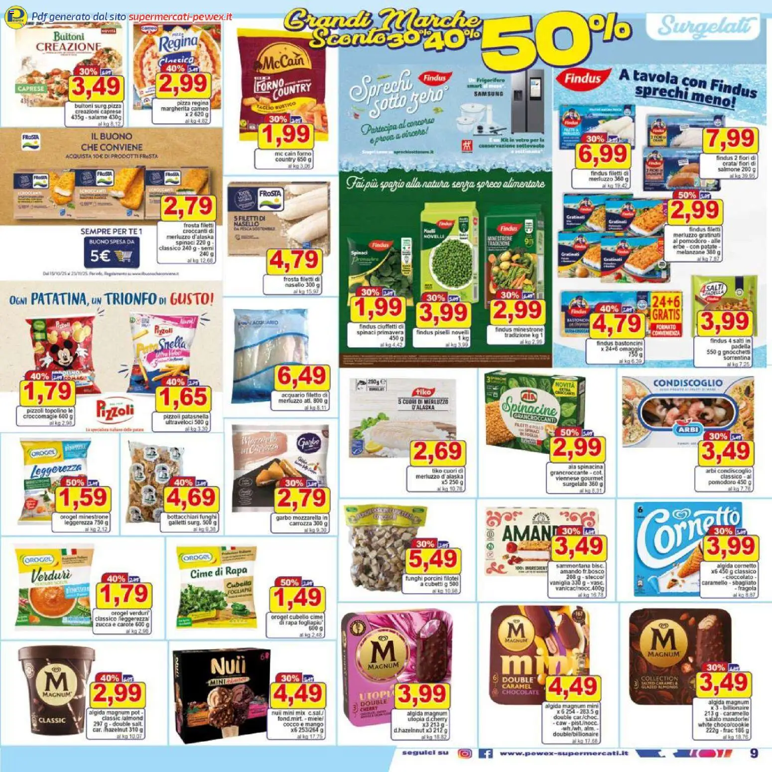 Volantino Pewex del 07.11.2025 | Pagina: 9 | Prodotti: Cornetto, Merluzzo, Piselli, Melanzane