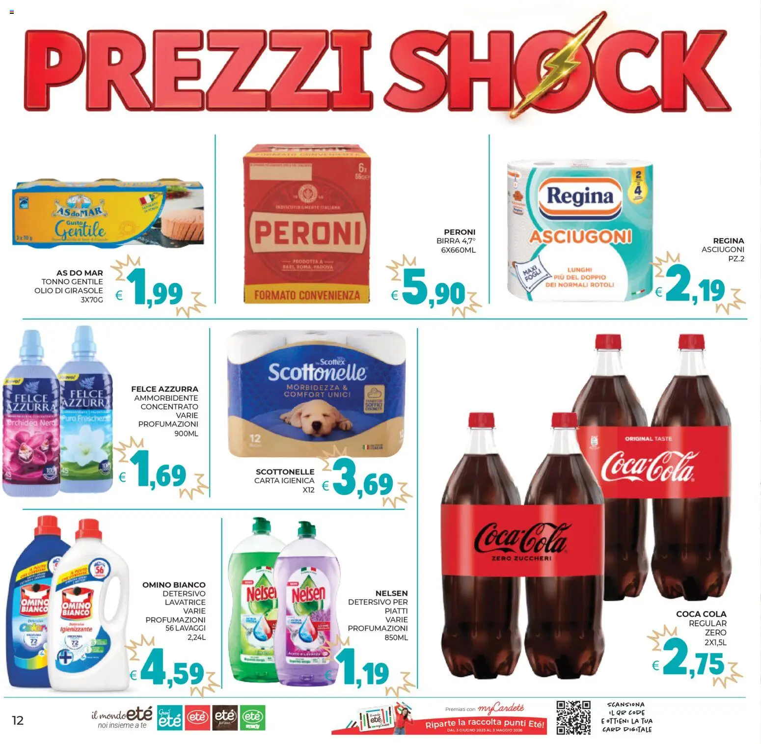 Volantino Eté del 24.03.2026 | Pagina: 12 | Prodotti: Ammorbidente, Tè, Lavatrice, Coca Cola