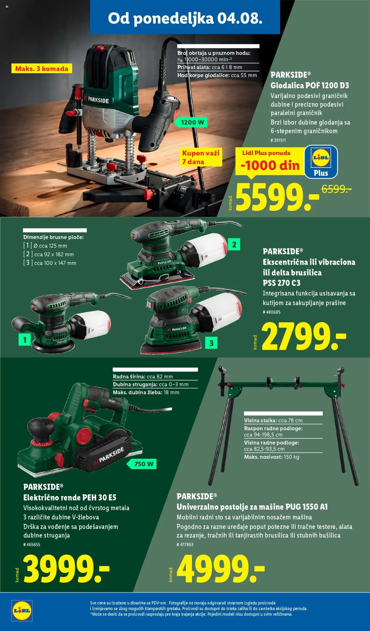 Lidl katalog - važi od 31.07.2025 | Strana: 26 | Proizvode: Parkside, Sto, Brusilica, Bušilica