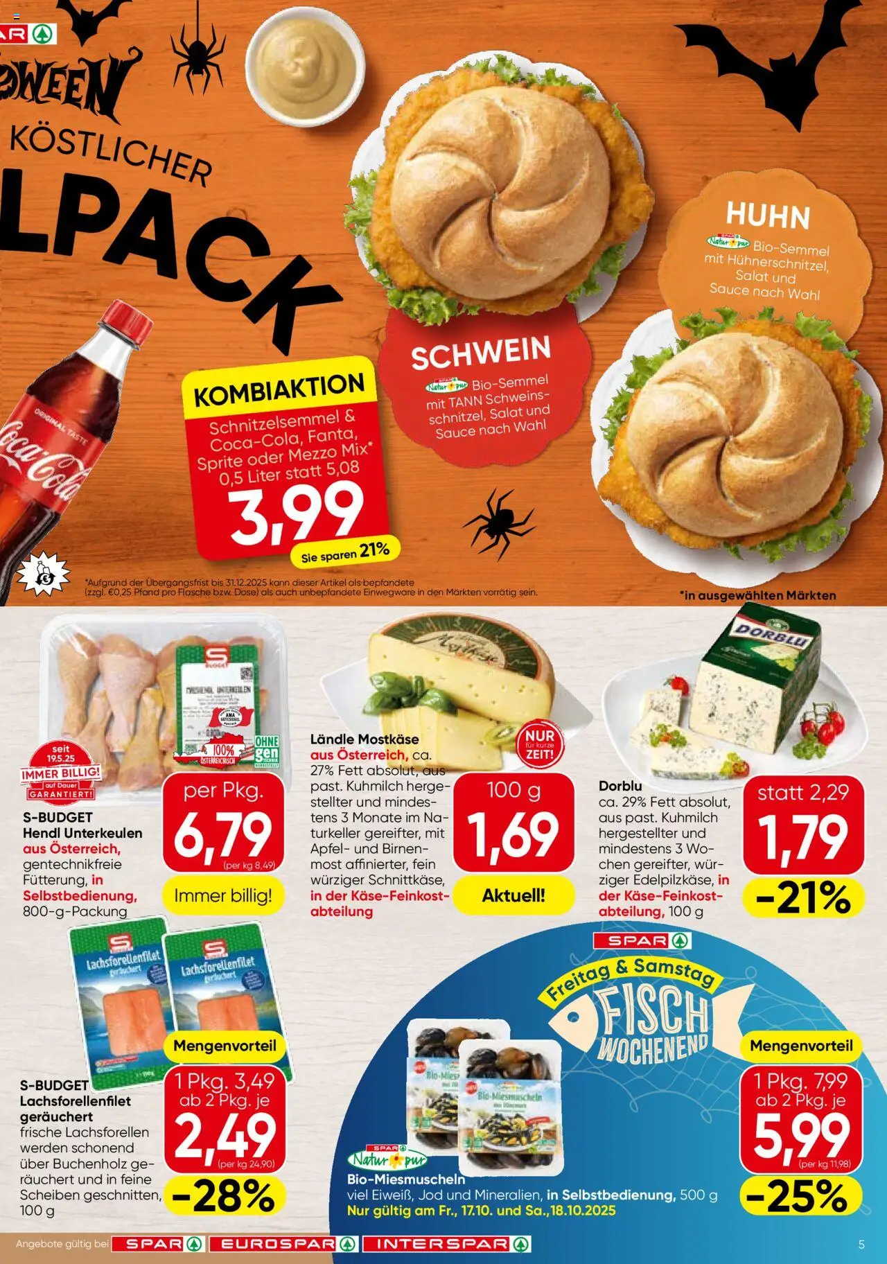 Spar Flugblatt - Wien gültig ab 16.10.2025 | Seite: 5 | Produkte: Salat, Äpfel, Fisch