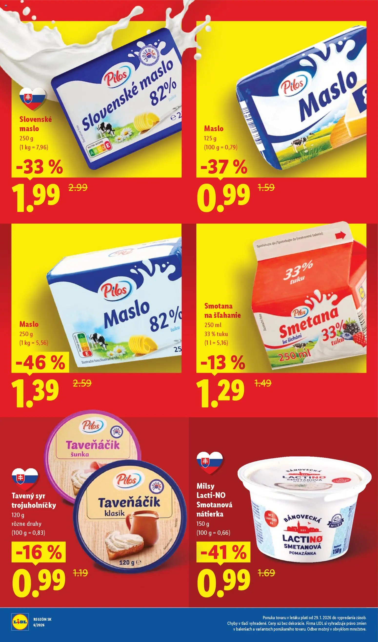 Nové Lidl akcie – leták je platný od 09.03.2026 | Strana: 7 | Produkty: Maslo, Syr, Šunka, Smotana