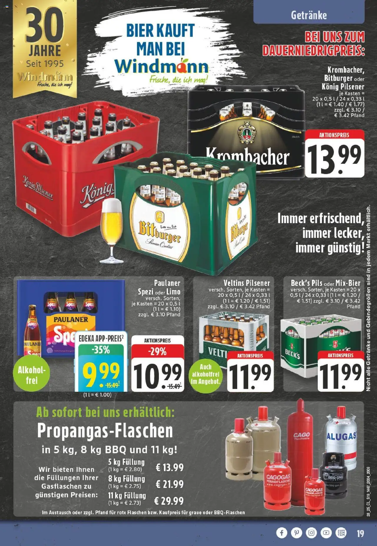 Edeka prospekt Paderborn-Elsen	 - gültig ab dem 06.07.2025 | Seite: 19 | Produkte: Bitburger, Konig pilsener, Krombacher, Paulaner
