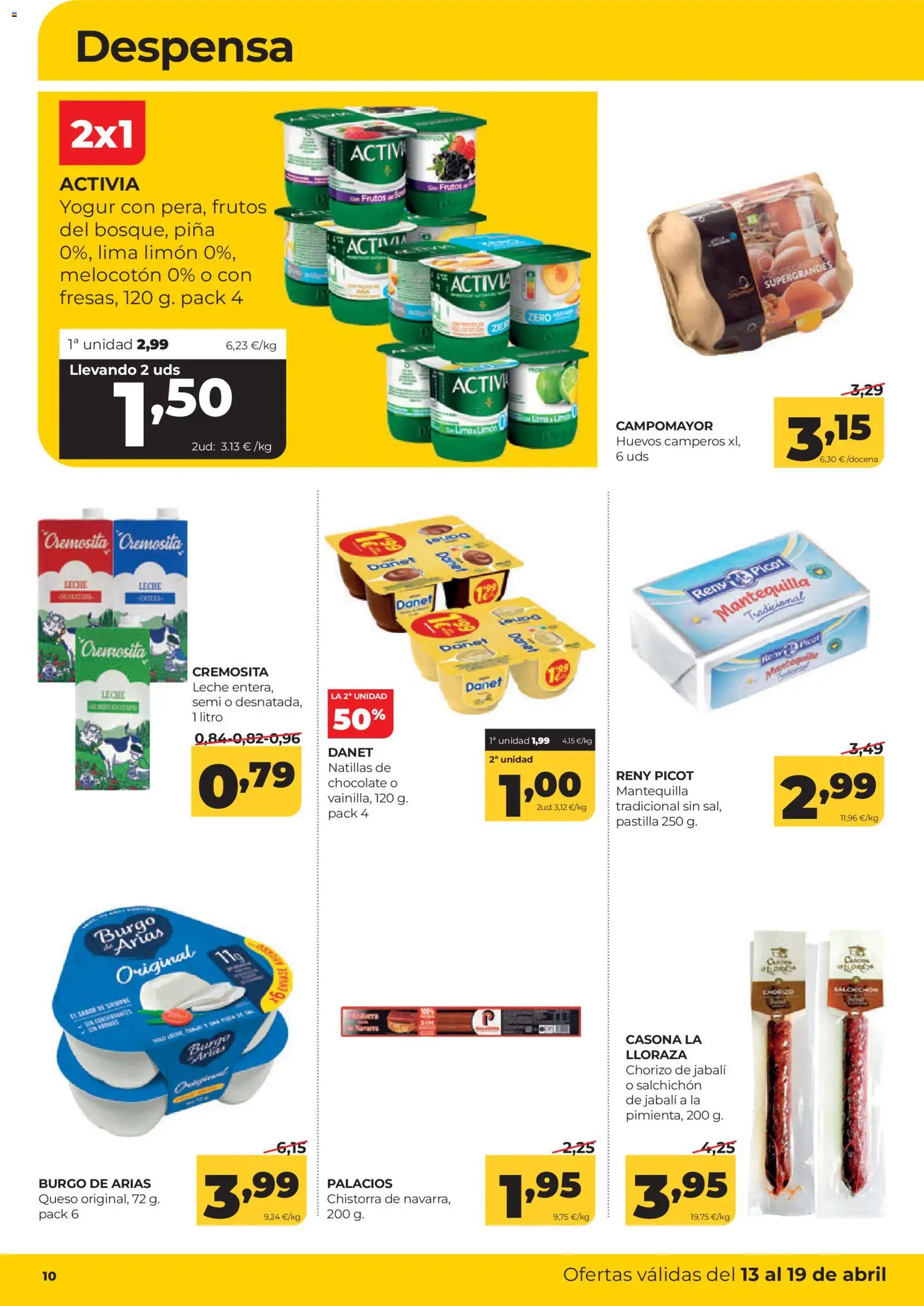 Alimerka folleto Castilla y León │ válido desde el 13.04.2026 | Página: 10 | Productos: Queso, Yogur, Huevos, Piña