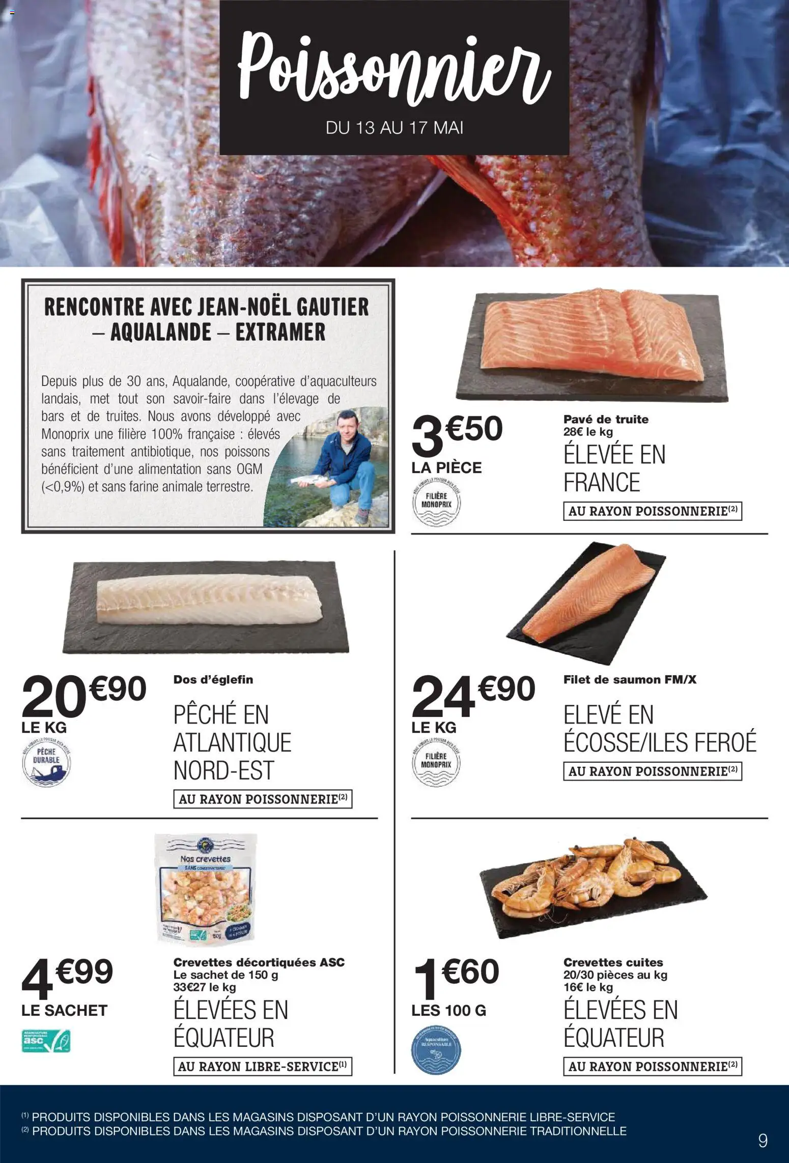 {H1} | Page: 9 | Produits: Farine, Crevettes, Filet de saumon, Saumon