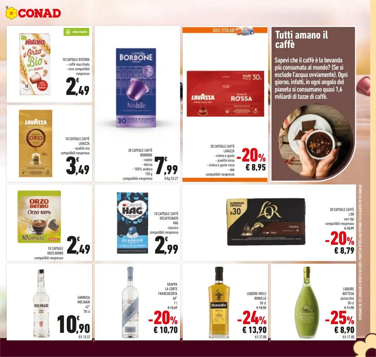 Volantino Conad del 24.09.2025 | Pagina: 39 | Prodotti: Crema, Lavazza, Miele, Grappa