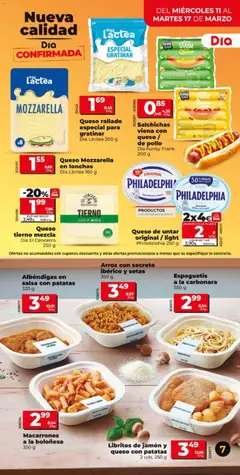 Vista previa Queso Mozzarella en lonchas, Queso Mozzarella en lonchas Día Láctea 160 g válido desde el 11.03.2026 | Página: 7