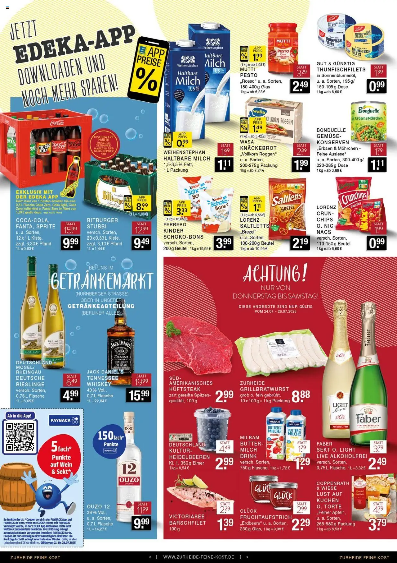 Edeka Zurheide Prospekt 	 - gültig ab dem 21.07.2025 | Seite: 8 | Produkte: Sekt, Heidelbeeren, Paprika, Milram