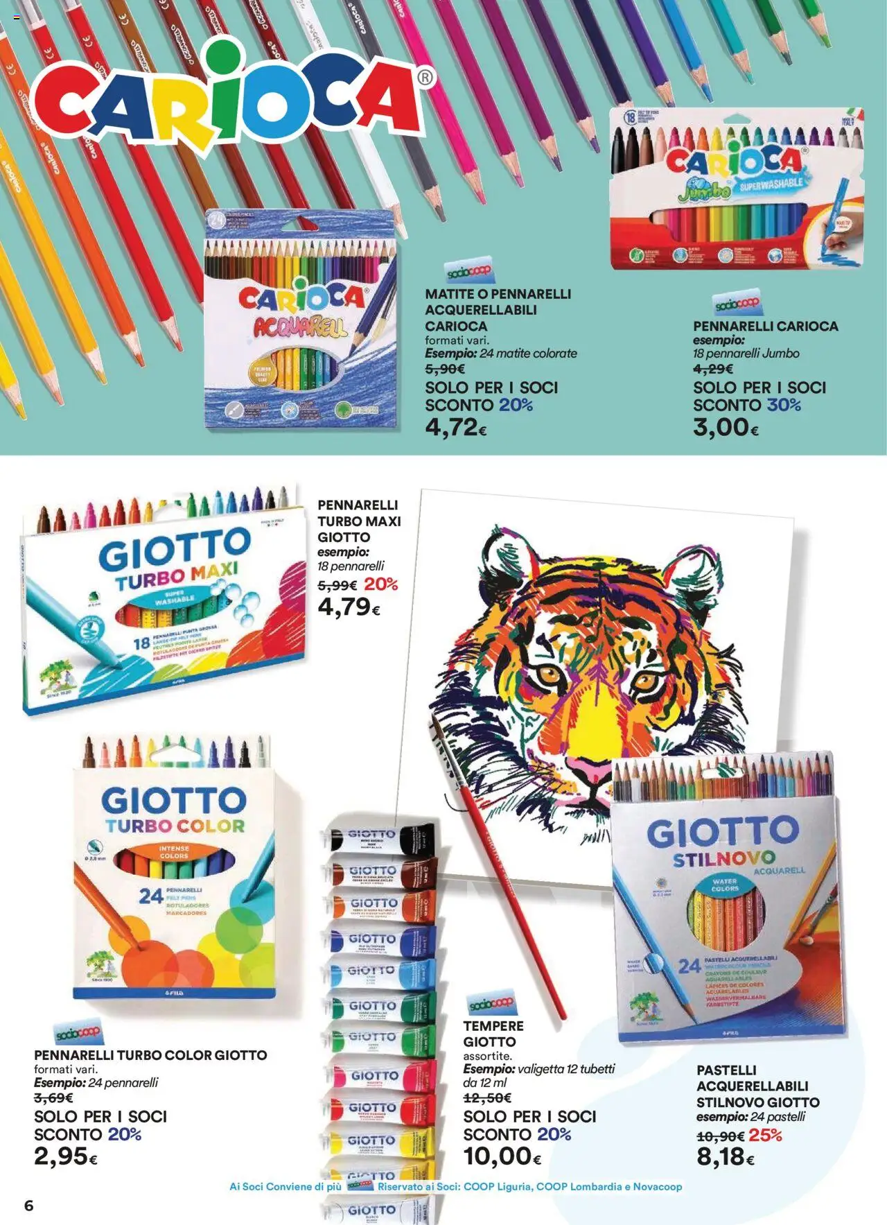 Volantino Ipercoop del 28.08.2025 | Pagina: 6 | Prodotti: Matite colorate, Pennarelli, Pastelli, Valigetta