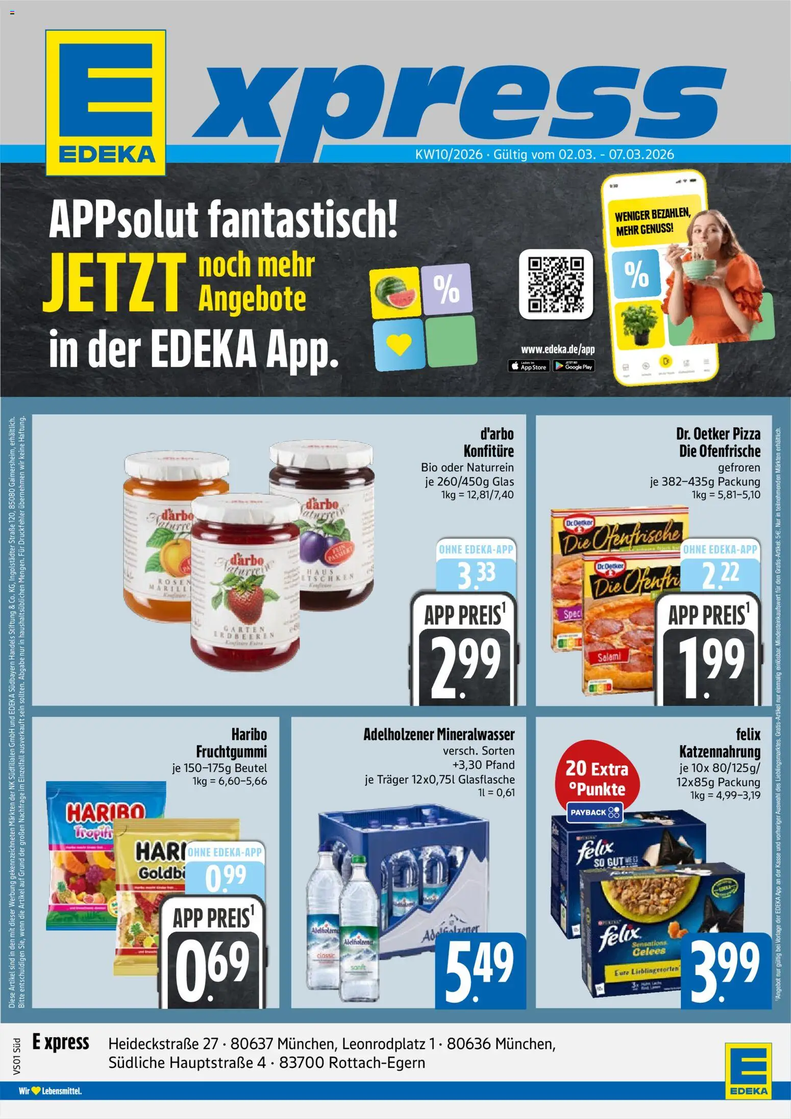 E xpress Prospekt 	 – gültig ab 02.03.2026 | Seite: 1 | Produkte: Haribo, Ofenfrische, Mineralwasser, Erdbeeren