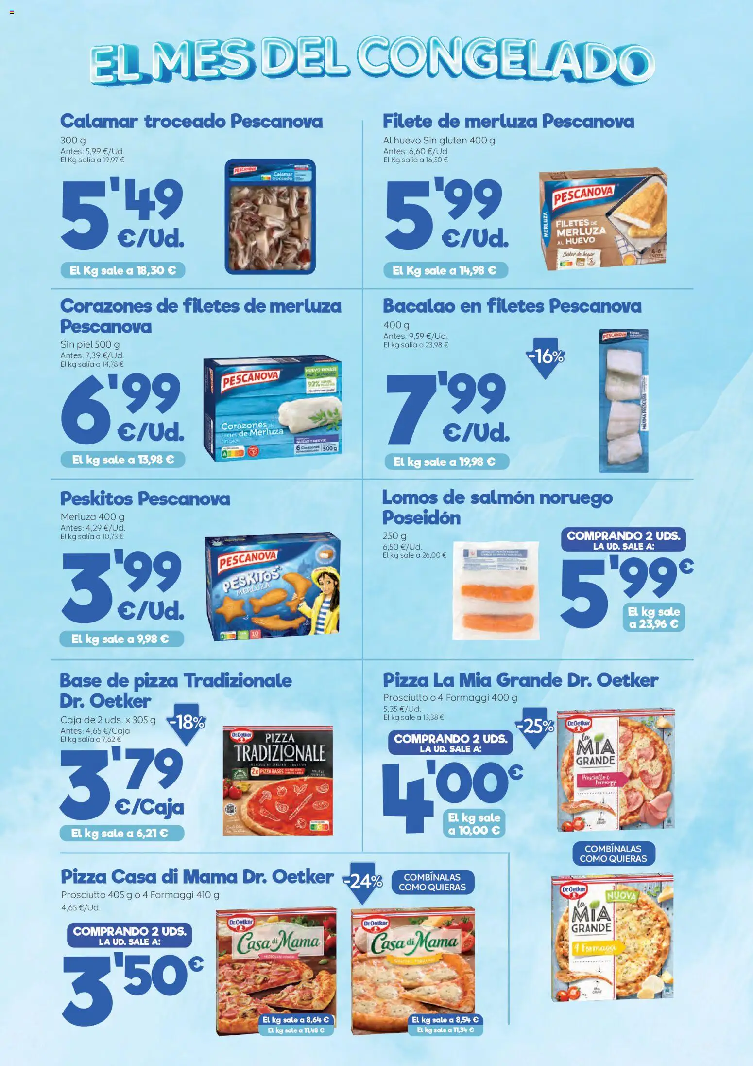 AhorraMas El mes del congelado │ válido desde el 26.02.2026 | Página: 3 | Productos: Pizza, Filetes de merluza, Filete, Caja