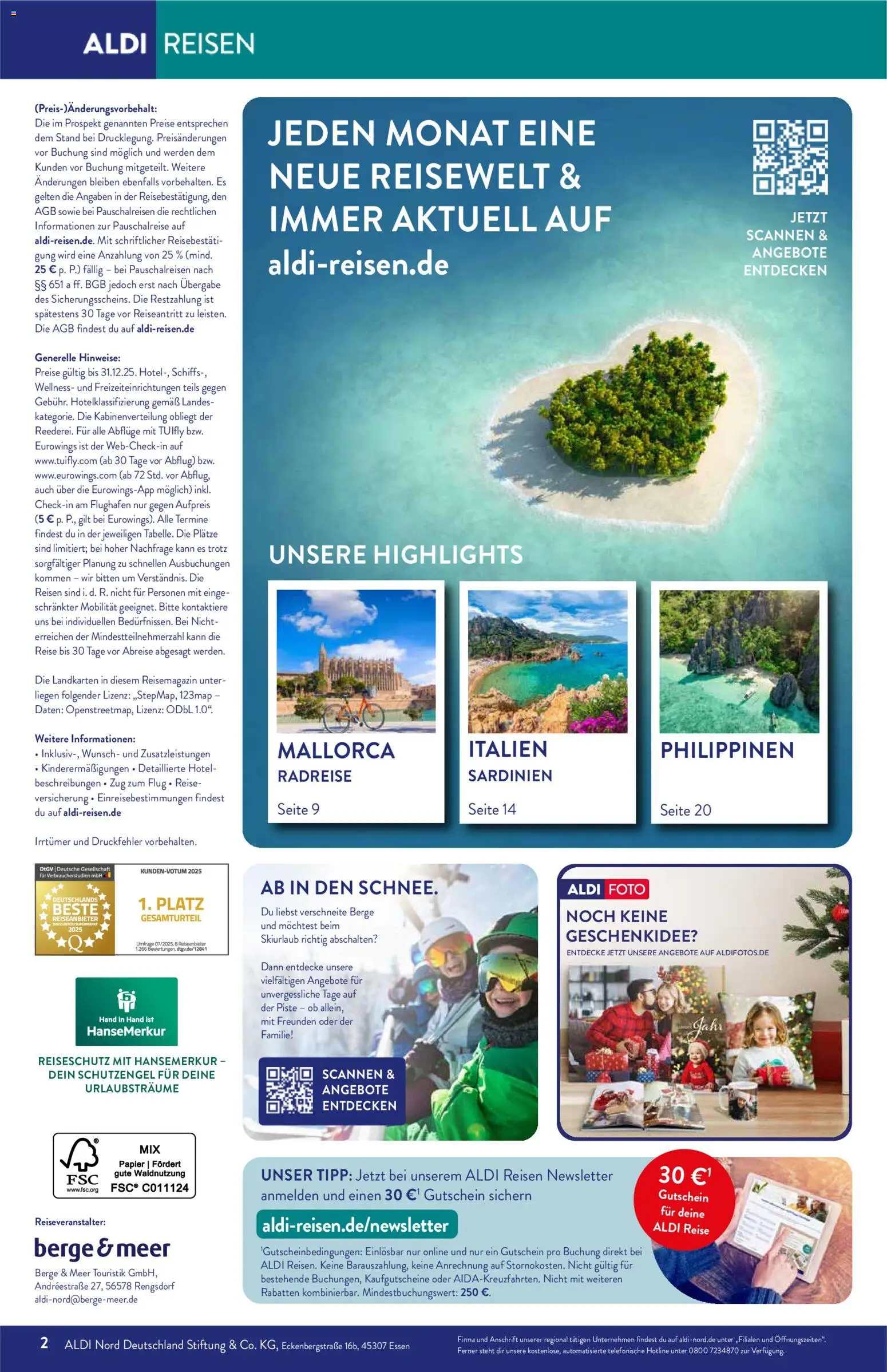 Aldi Reisen  Reisemagazin – gültig ab 01.12.2025 | Seite: 2
