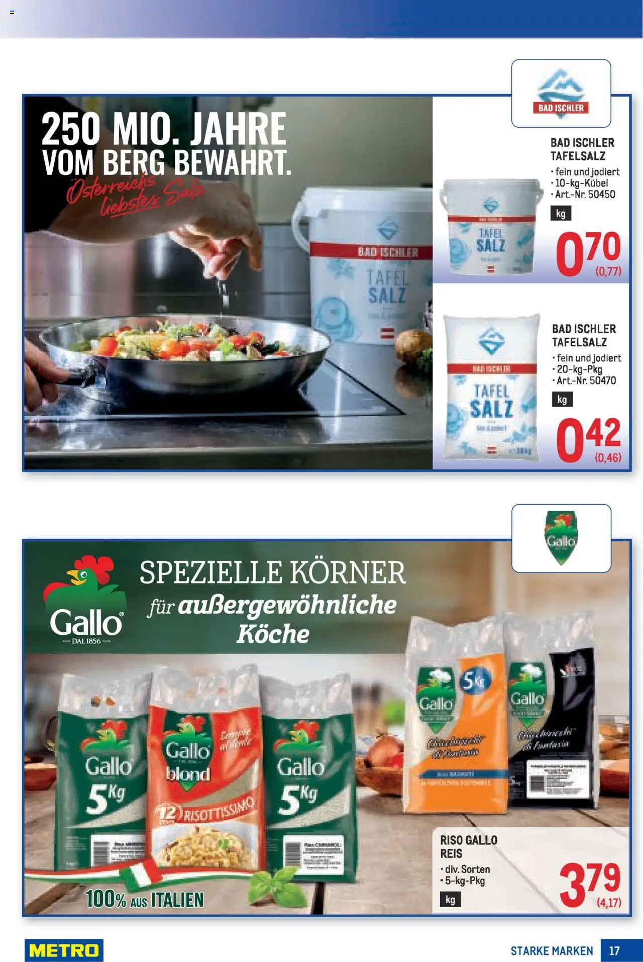 Metro  Starke Marken gültig ab 04.09.2025 | Seite: 17 | Produkte: Salz, Bad, Reis