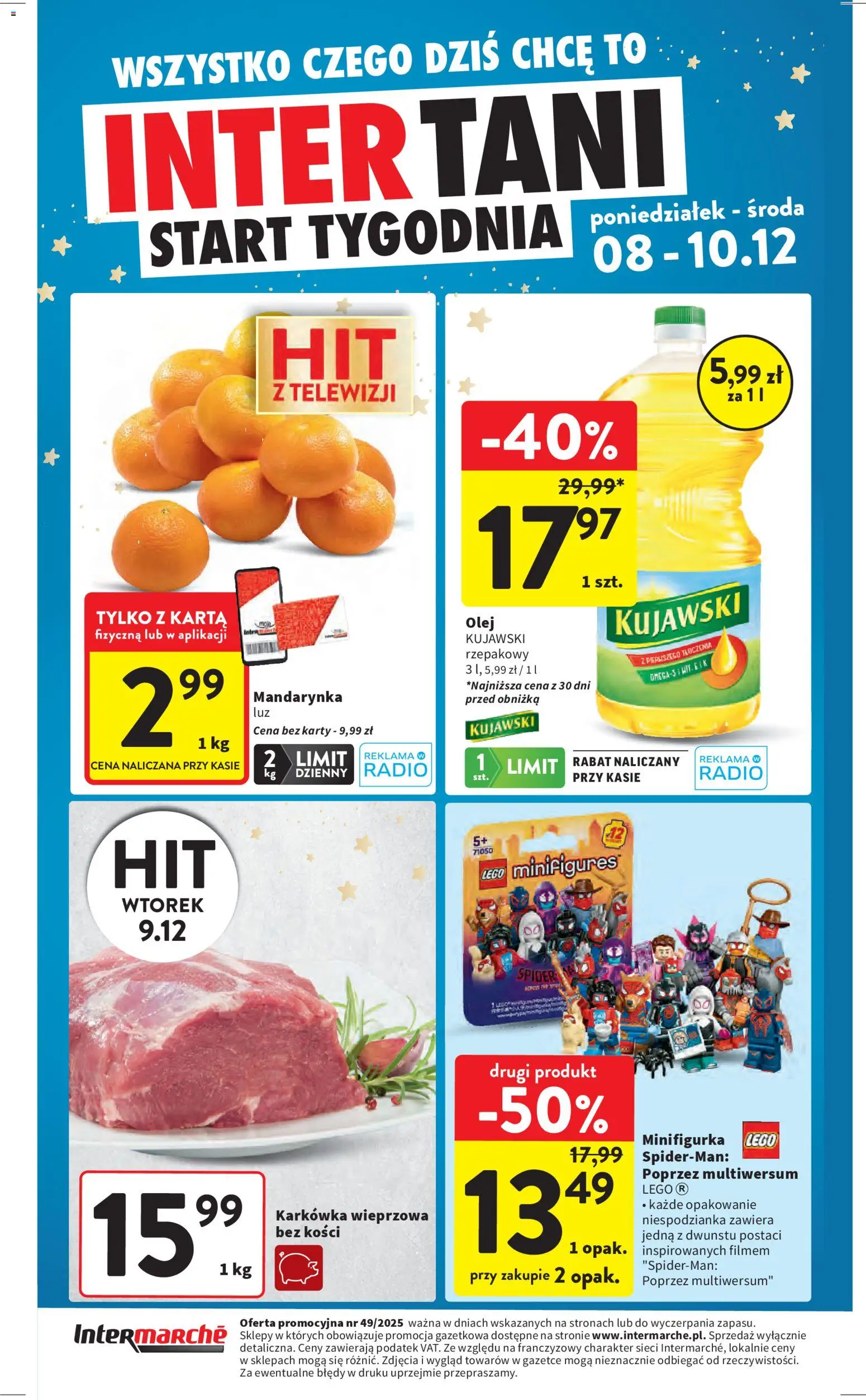 Intermarche Gazetka od 04.12.2025 | Strona: 60 | Produkty: Radio, Karkówka wieprzowa, Lego, Olej